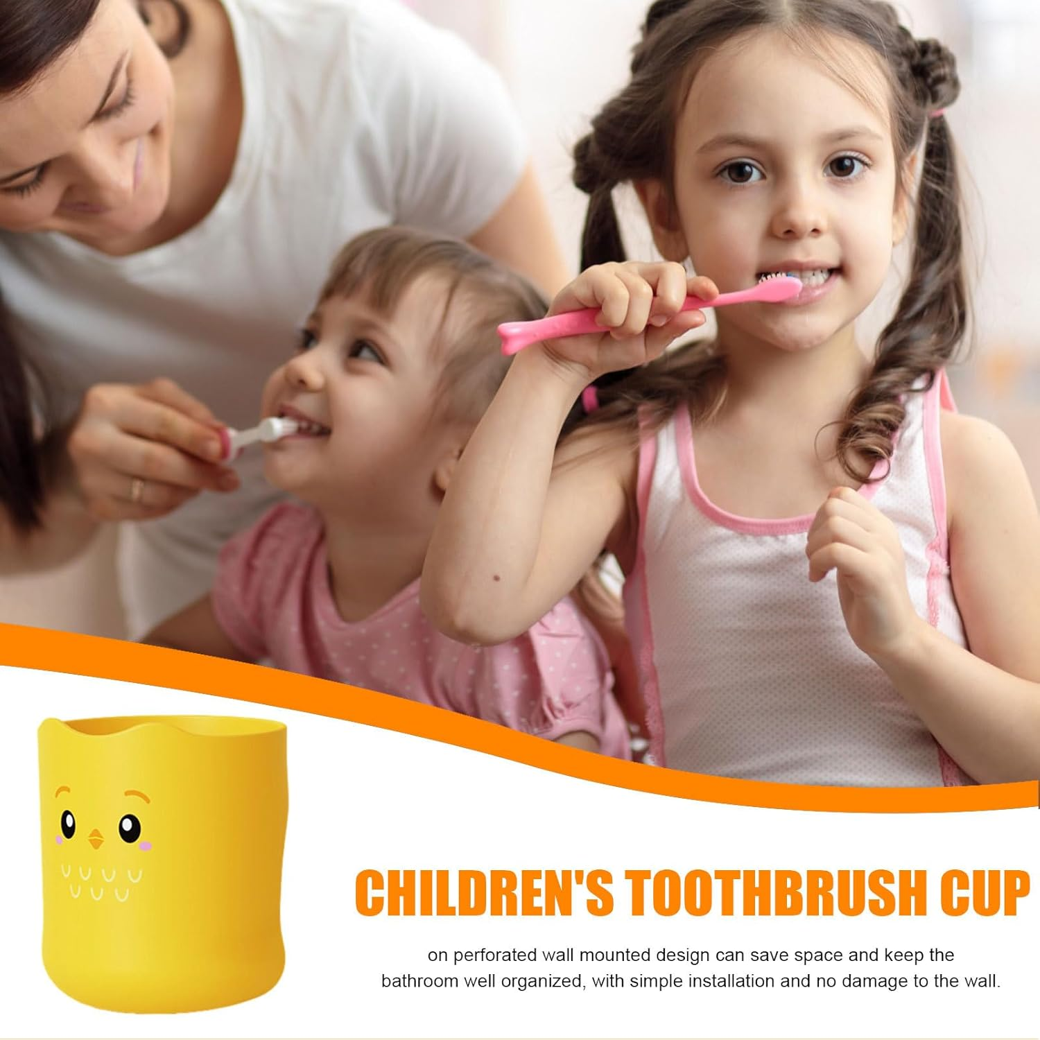 Generic Kids Mouthwash Cups - 300Ml Bathroom Toothbrush Cup Kids Cartoon - Adorable Bathroom Cup, Smooth Kids Cup for Boys, Girls, Toothbrush image number 4