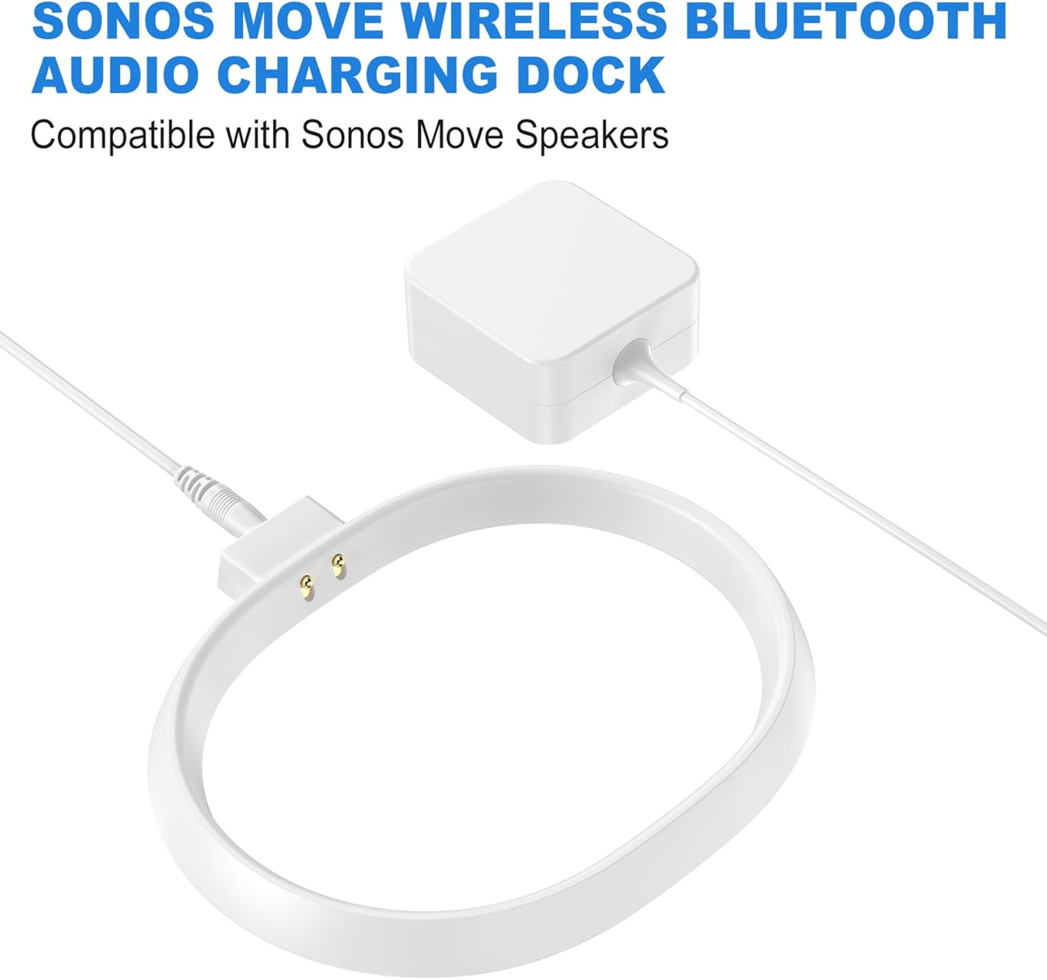 Soarking Charging Base Compatible with Sonos Move with 45 W Detachable Wall Charger 6.6 Feet Cable (White) image number 6