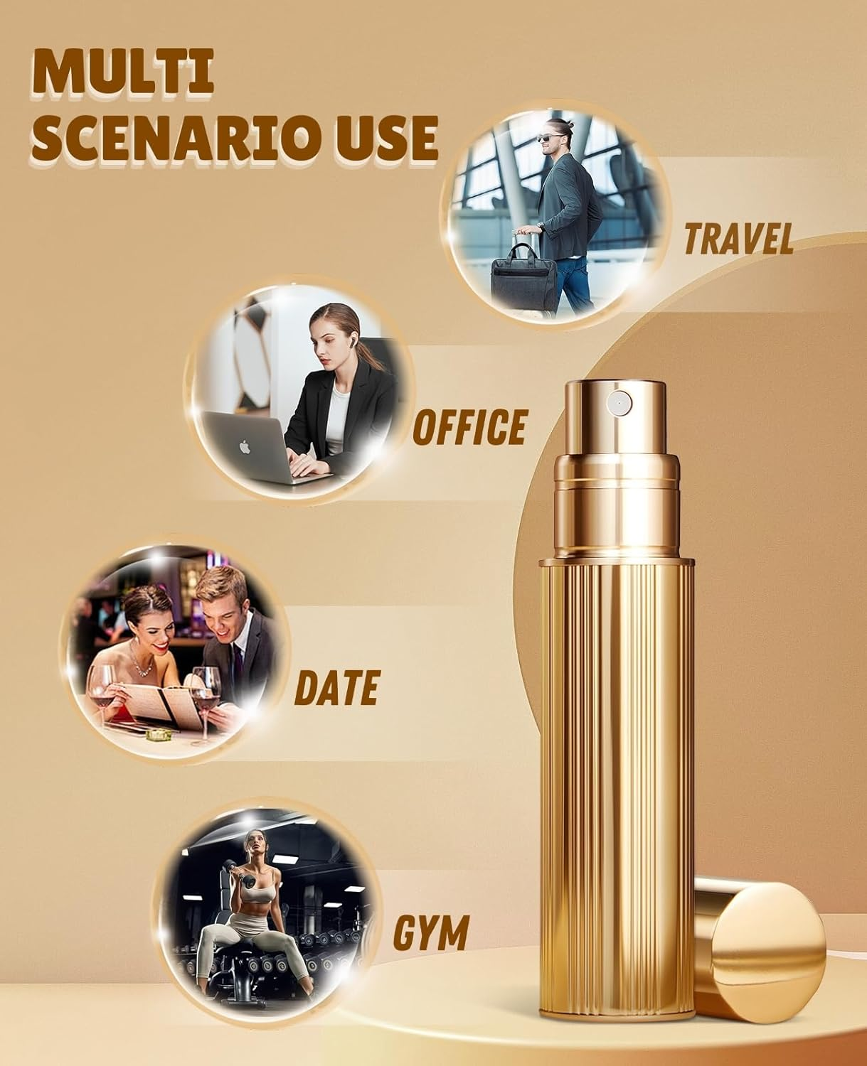 BRARIOS 10Ml Perfume Atomiser Refillable, Travel Size Portable Atomiser Spray,Mini Empty Perfume Bottle,Leak Proof Cologne Dispenser for Women and Men(Black/10Ml) image number 6