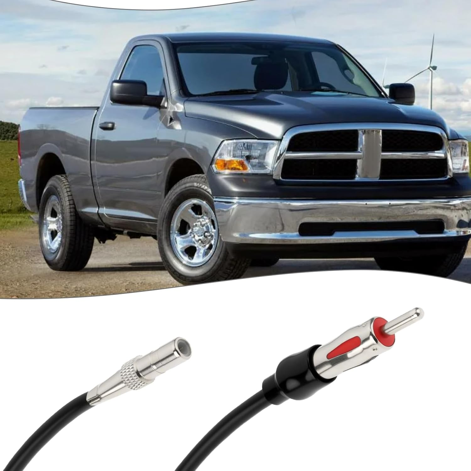 2Pcs Car Radio Antenna Adapter Compatible with Chrysler Compatible with Dodge to Aftermarket Stereo Radio 2002-2008 image number 1