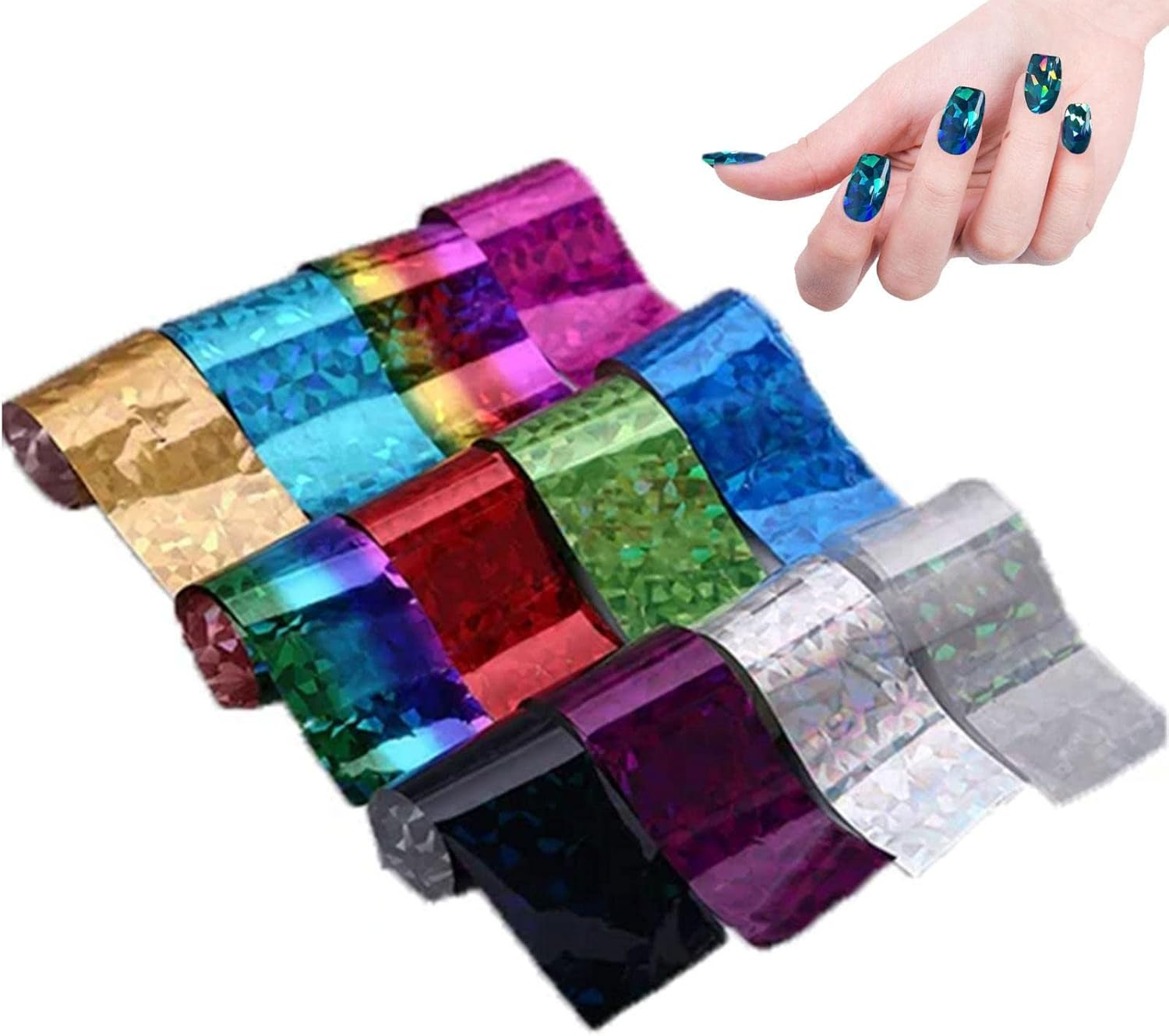 Foil Rolls | Stickers Set for Nail Design, Decals, Colorful Transfer Nail Foils Manicure Tips Decoration For image number 4