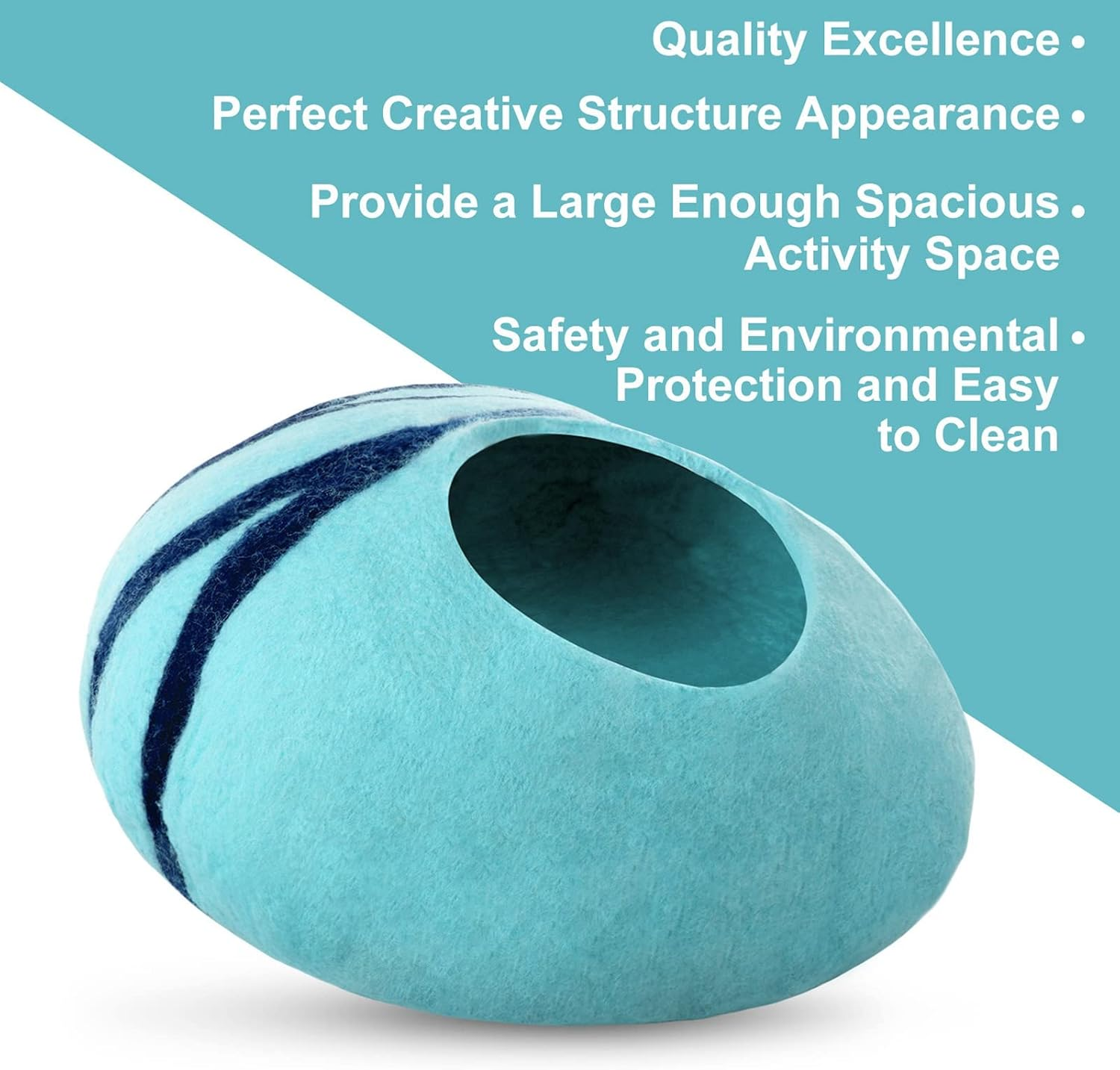 Cat Bed, Cat Cave Bed Artificial Wool Comfortable Warm Hideout Cat Dome Bed, Pet Kitten Dome Bed Cat House for Indoor Pet Supplies for Dogs Cats image number 6