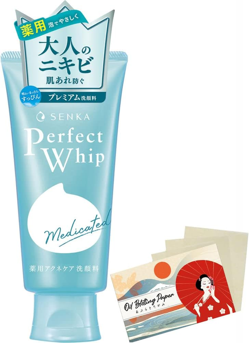Senka Perfect Whip Acne Care Facial Wash - 120 G Blotting Paper Set image number 2