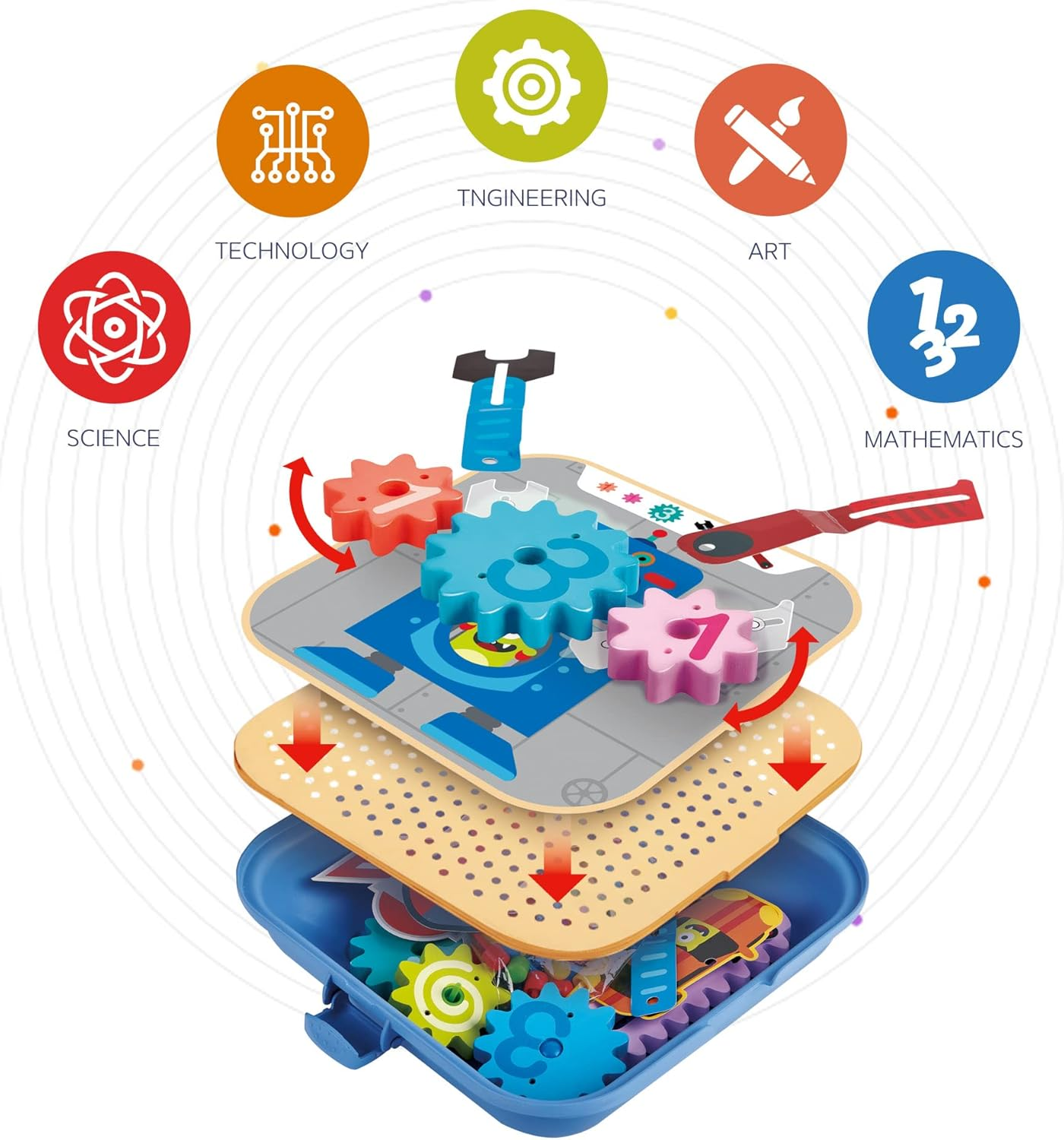 Hape Cogworks Experimental Playset &ndash; Interactive Engineering & STEM Learning Toy for Kids 3+ | Hands-On Science Kit for Early Development & Creativity image number 1