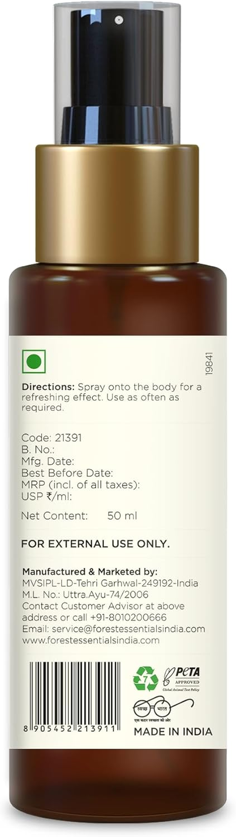 Forest Essentials Body Mist Lime Saffron Oudh | Long Lasting & Intense Body Mist for Women & Men