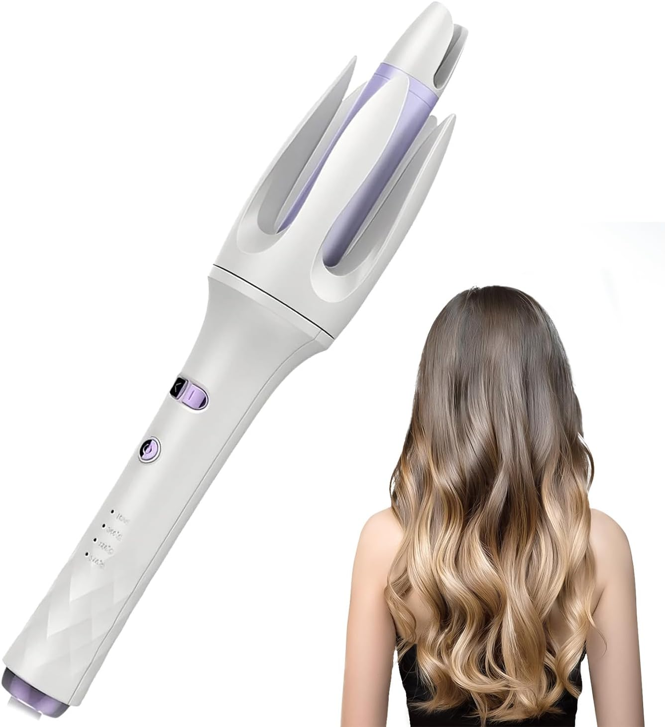 Automatic Rotating Curling Iron,1.1 Inch Curling Wand with 3 Temp, Ionic Hair Waver with Anti-Scald Design, Dual Voltage Hair Curler, Ceramic Coating for Long-Lasting Waves image number 2