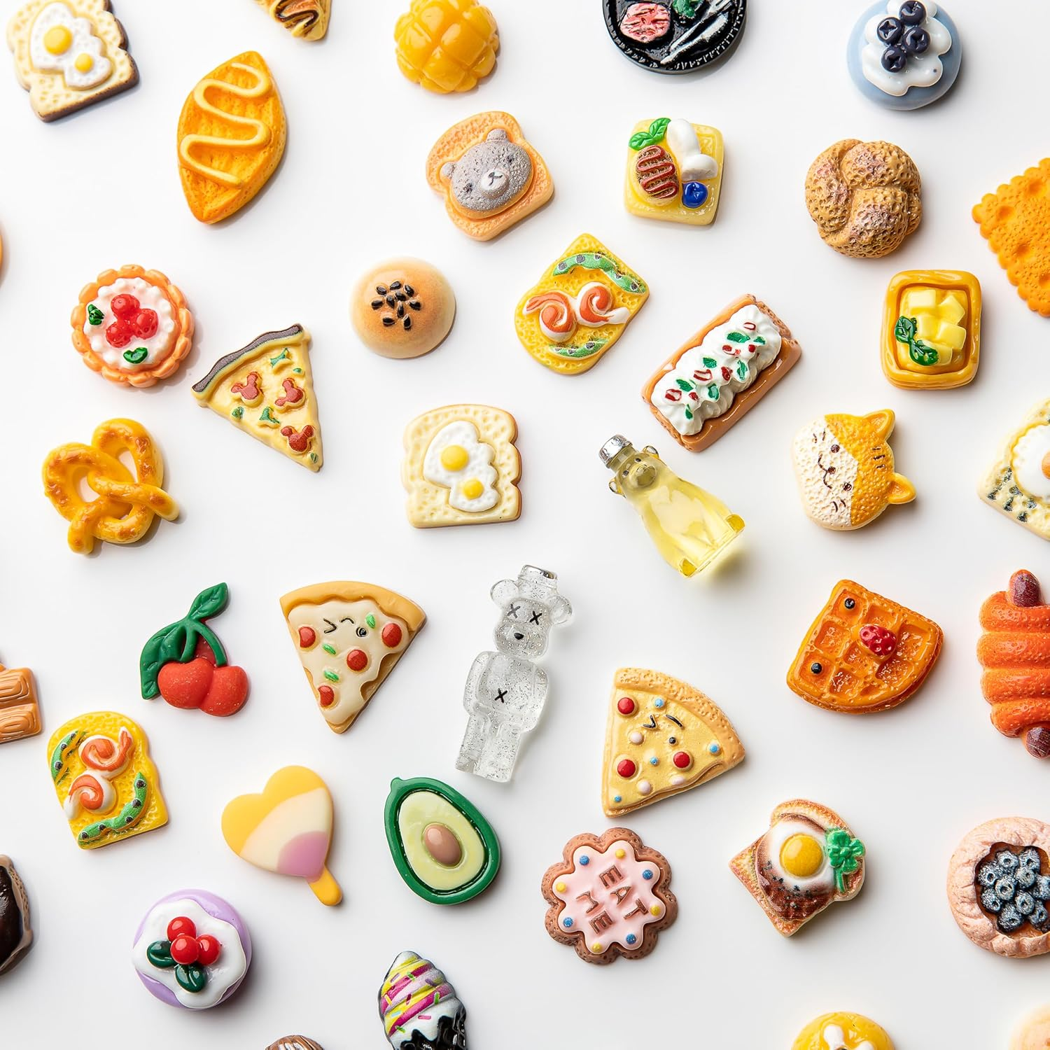 Slime Charms Food Cute Set - Mixed Lot Assorted Food Resin Flatback Cute Sets for DIY Crafts Making,Decorations,Scrapbooking,Embellishments,Hair Clip 80Pcs image number 4