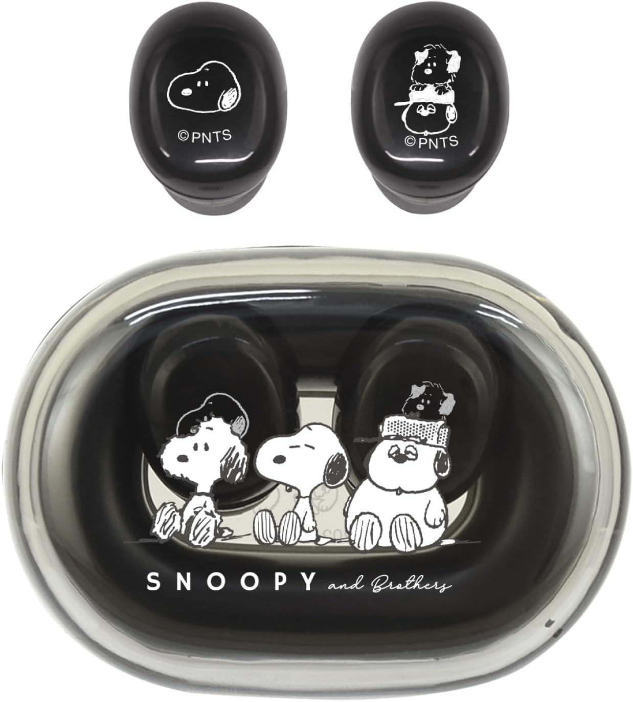 Gourmandies Peanuts Snoopy Fully Wireless Stereo Earphones, Black, SNGG-78BK