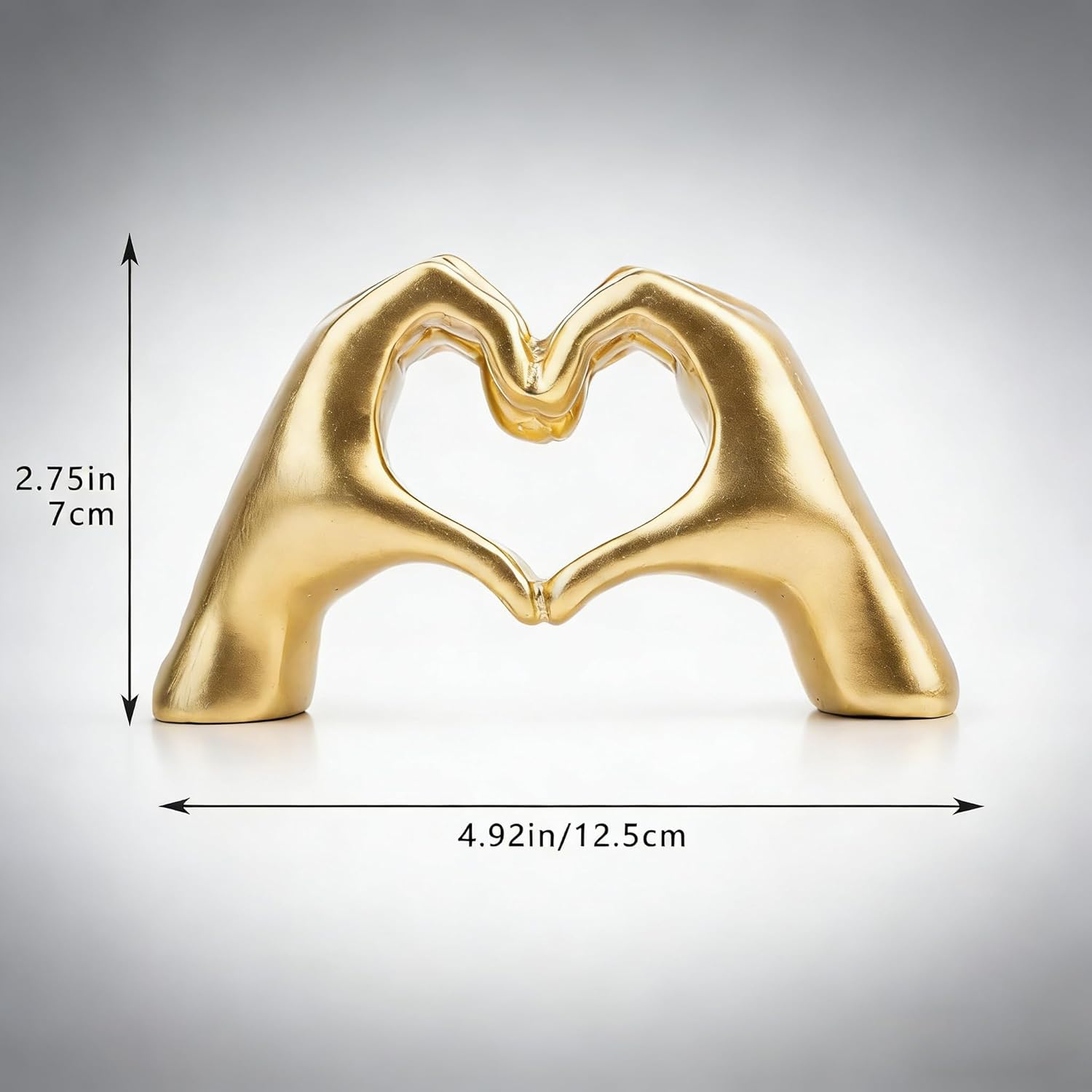 Small Heart Hands Sculpture Decor for Living Room Bedroom Bookshelf Coffe Table, Love Finger Statue Modern Aesthetic Home Decor, Unique Women'S Gifts for Wedding Birthday Valentine'S Day (Gold) image number 6