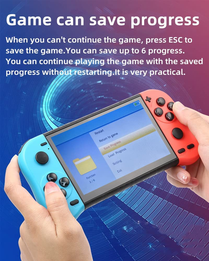 CZT 5.1 Inch Video Game Console Color Cool HD Handheld with 12000 Game Arcades/Cps/Md Multiple Simulators Video Music HDMI HD TV Output Nostalgic Gifts (Black) image number 2