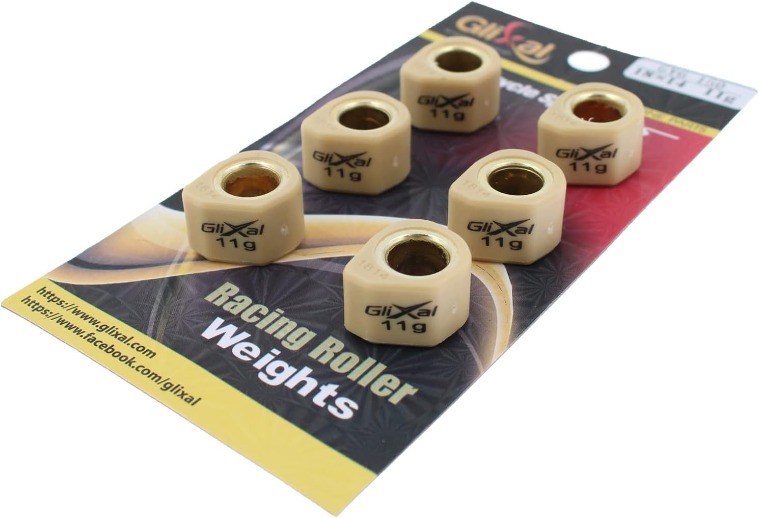 Glixal 18X14Mm High Performance Polygon Variator Sliders, Racing Sliding Roller Weights 152QMI 157QMJ GY6 125Cc 150Cc Scooter Moped ATV (11 Gram) image number 6