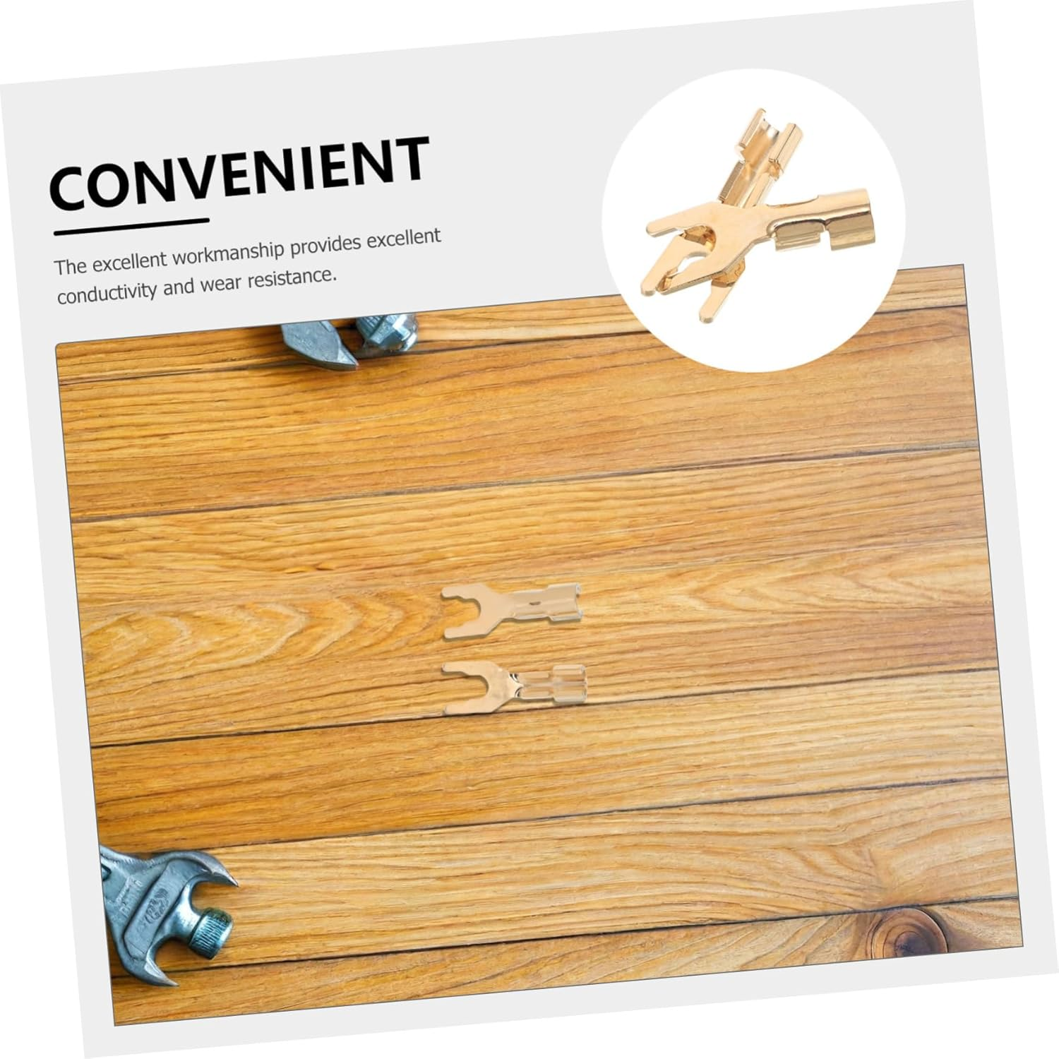 LALADEFIEE 2Pcs Hifi Plated Speaker Spade Connectors Audio Speaker Wire Y Fork Plugs for Home Theater Recording Studio Stable Signal Transmission Easy Secure Setup image number 4