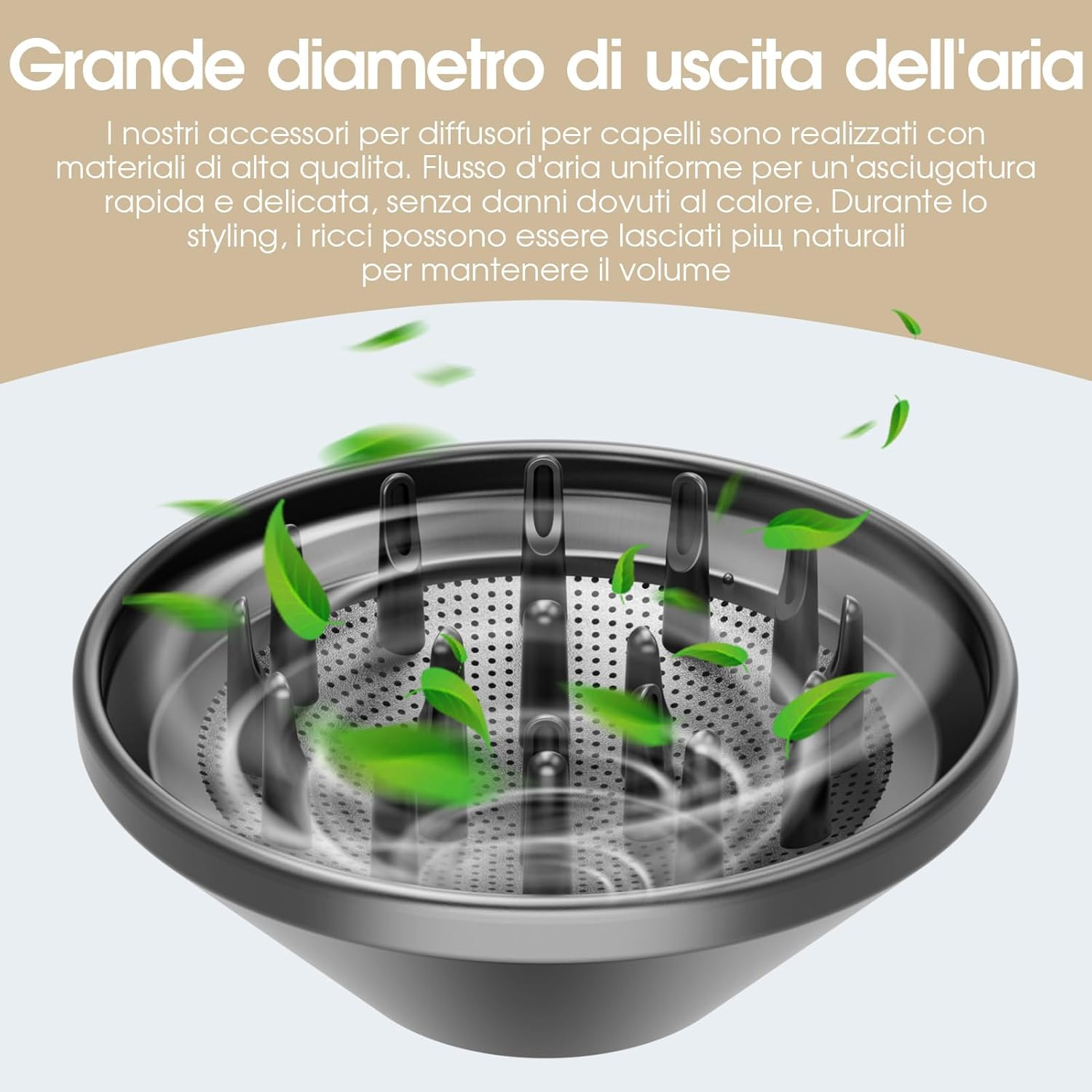 Hair Diffuser LKV Hair Dryer Diffuser Opzetstuk for Krullend En Natuurlijk Golvend Hair Volume Dispenser for Curls & Waves, Lightweight Design for Travel and Home image number 4