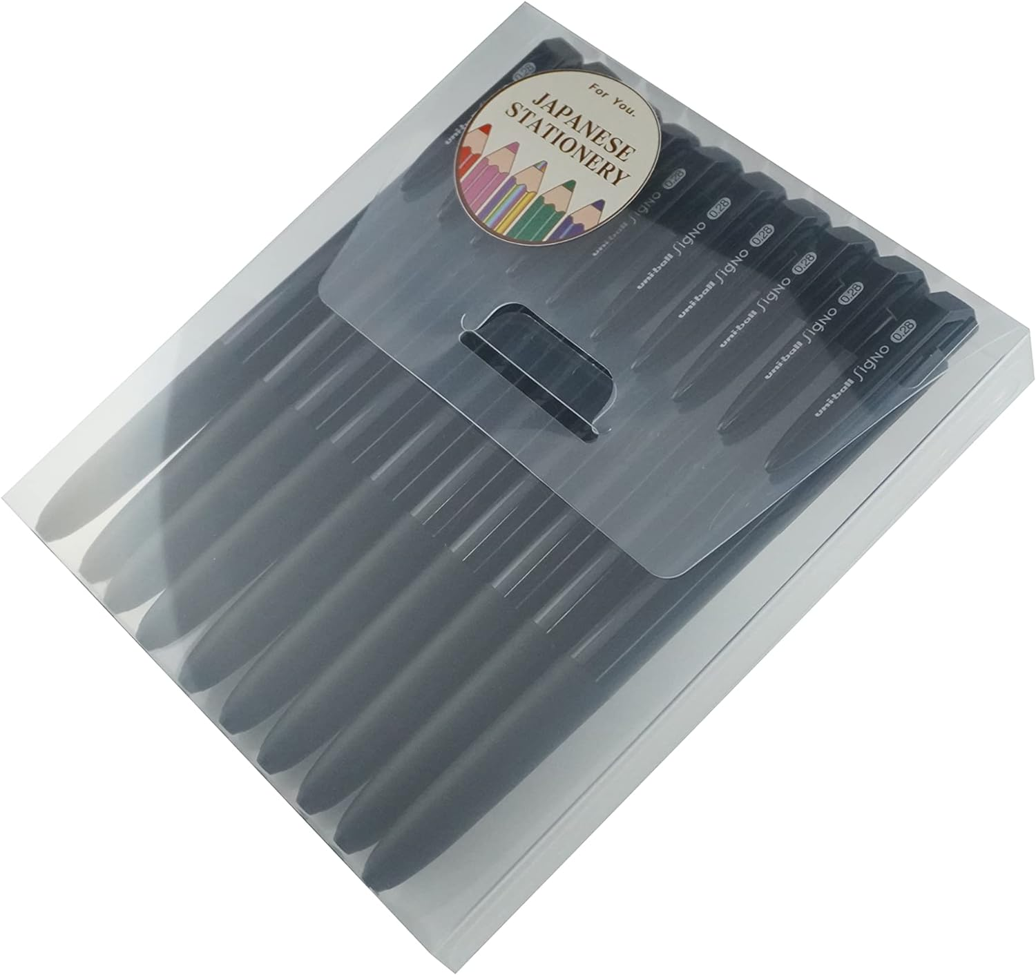 Signo Uni-Ball RT1, Retractable Gel Ink Pen,0.28Mm, Black Ink,10 Pcs with MIYABI Stationery Store Original Pen Case Set(Umn-155-28X10) image number 2