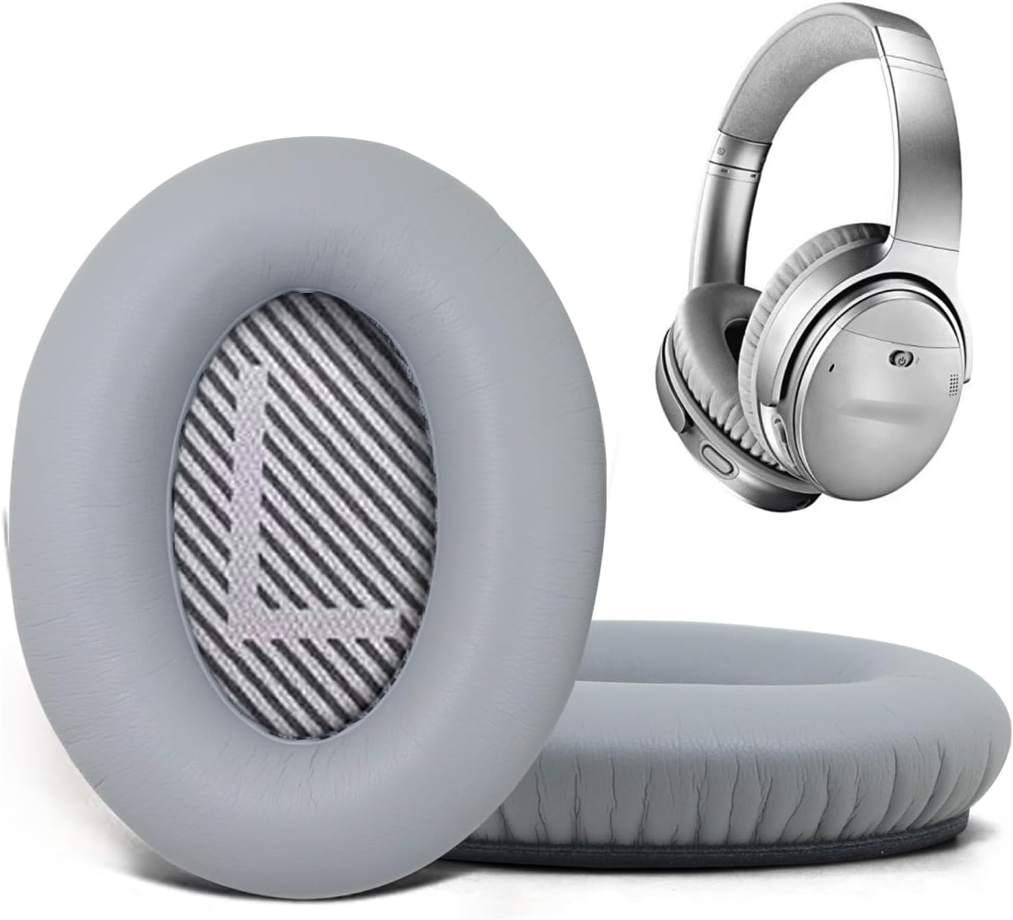 Replacement Earpads Cushions for Bose Quietcomfort 35/Quiet Comfort 35 II (QC 35/QC35 Ii), Headphone Ear Covers, High Density Memory Cotton, Soft Leather, Adaptive Noise Isolation Headphones Pads.