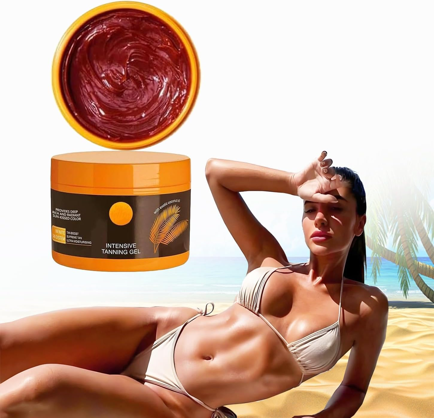 Intensive Tanning Gel,Natural Tanning Accelerator Cream Gel, Intensive Tanning Gel,Brown Tanning Gel, Dark Brown Tanning Gel for Sunbeds & Outdoor Sun image number 5