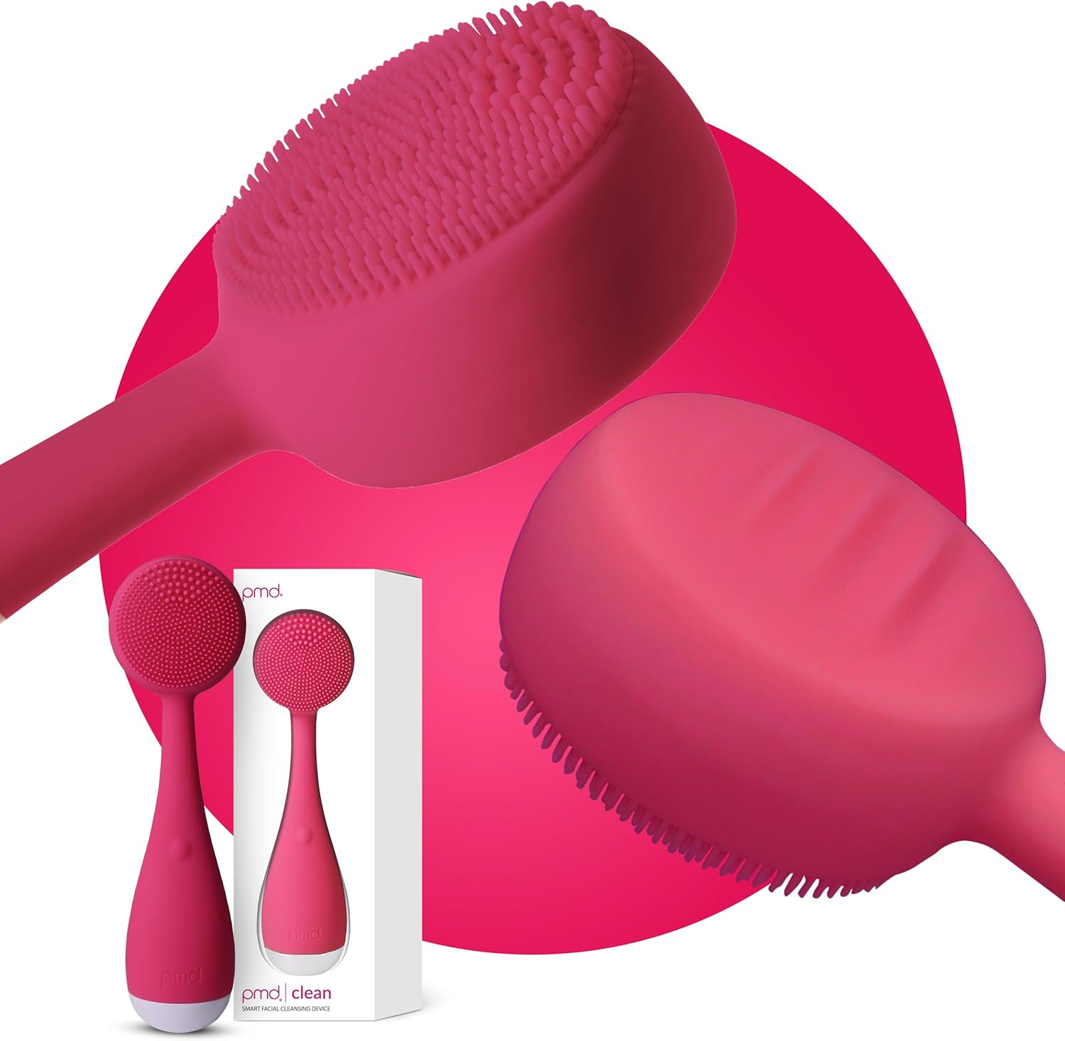 PMD Clean - Smart Facial Cleansing Device with Silicone Brush & Anti-Aging Massager - Waterproof - Sonicglow Vibration Technology
