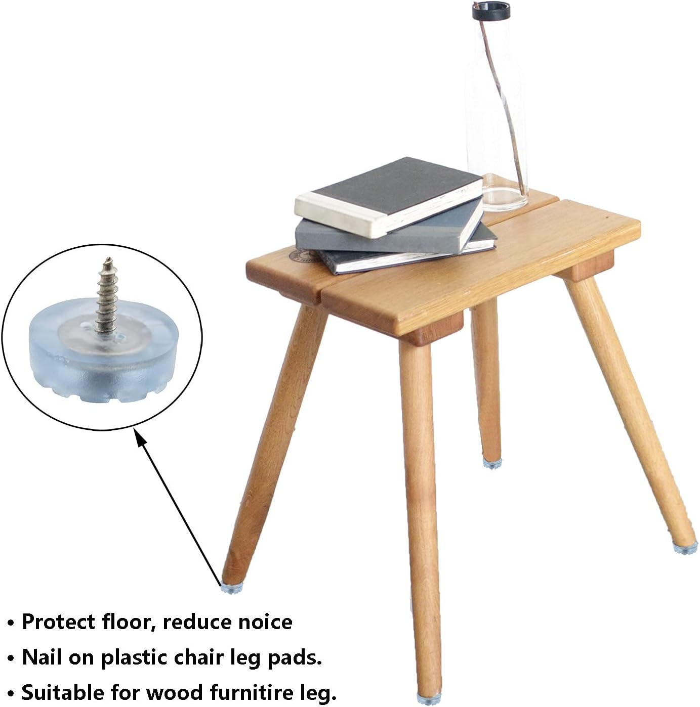 20PCS Screw on Furniture Pads,Ttzeze Heavy Duty round Furniture Sliders for Wooden Chair Legs and Feet,Best Floor Gliders to Protect Hardwood Floors,Table/Chair/Cabinet/Sofa Rubber Glides with Screws image number 2