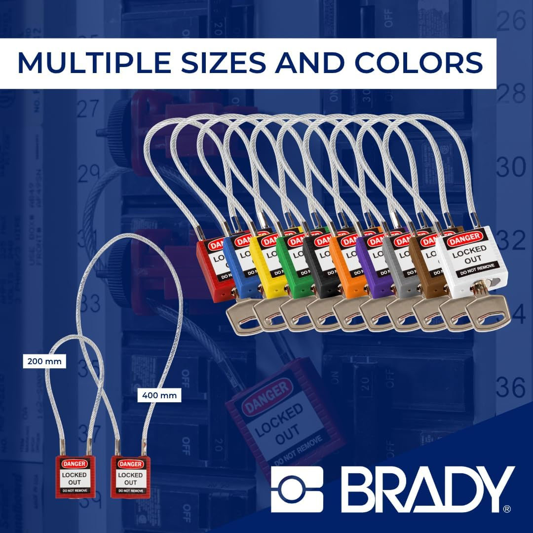 Compact Cable Security Padlock 32Mm X 16Mm Red (Pack of 6)
