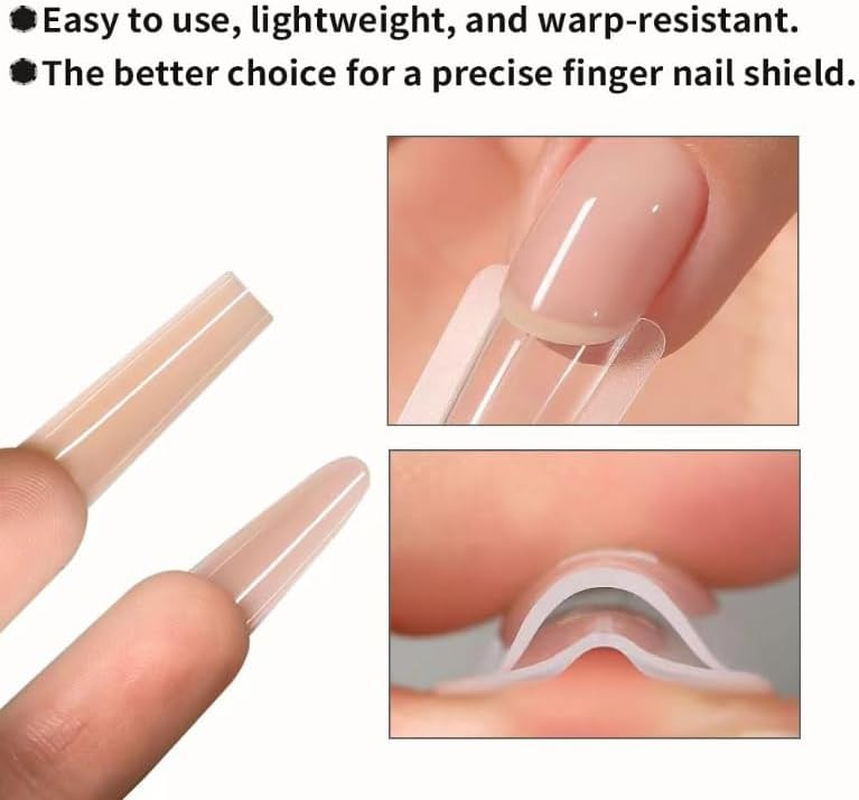 240PCS Sandwich Nail Form, Nail Forms for Gel Nails Extension, Professional Gel Nails Extension Forms Duals-Sided, Reusable Acrylic Molds Quick Building for Diys Art (Oval) - Trapezoidal image number 4