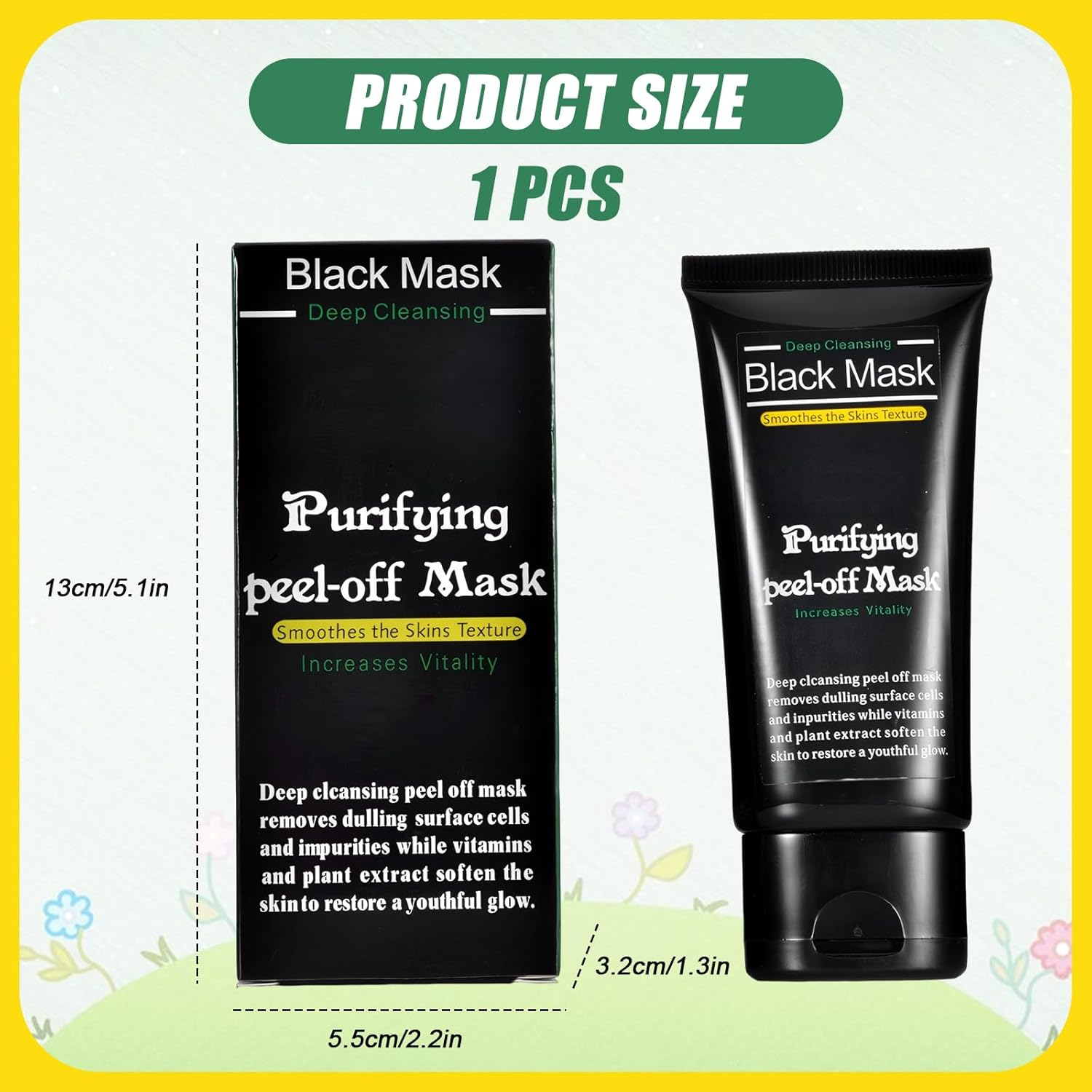 50Ml Blackhead Remover Mask - Activated Charcoal Peel off Mask for Face & Nose - Deep Pore Cleaner for Women & Men - Blackhead Treatment & Pore Release
