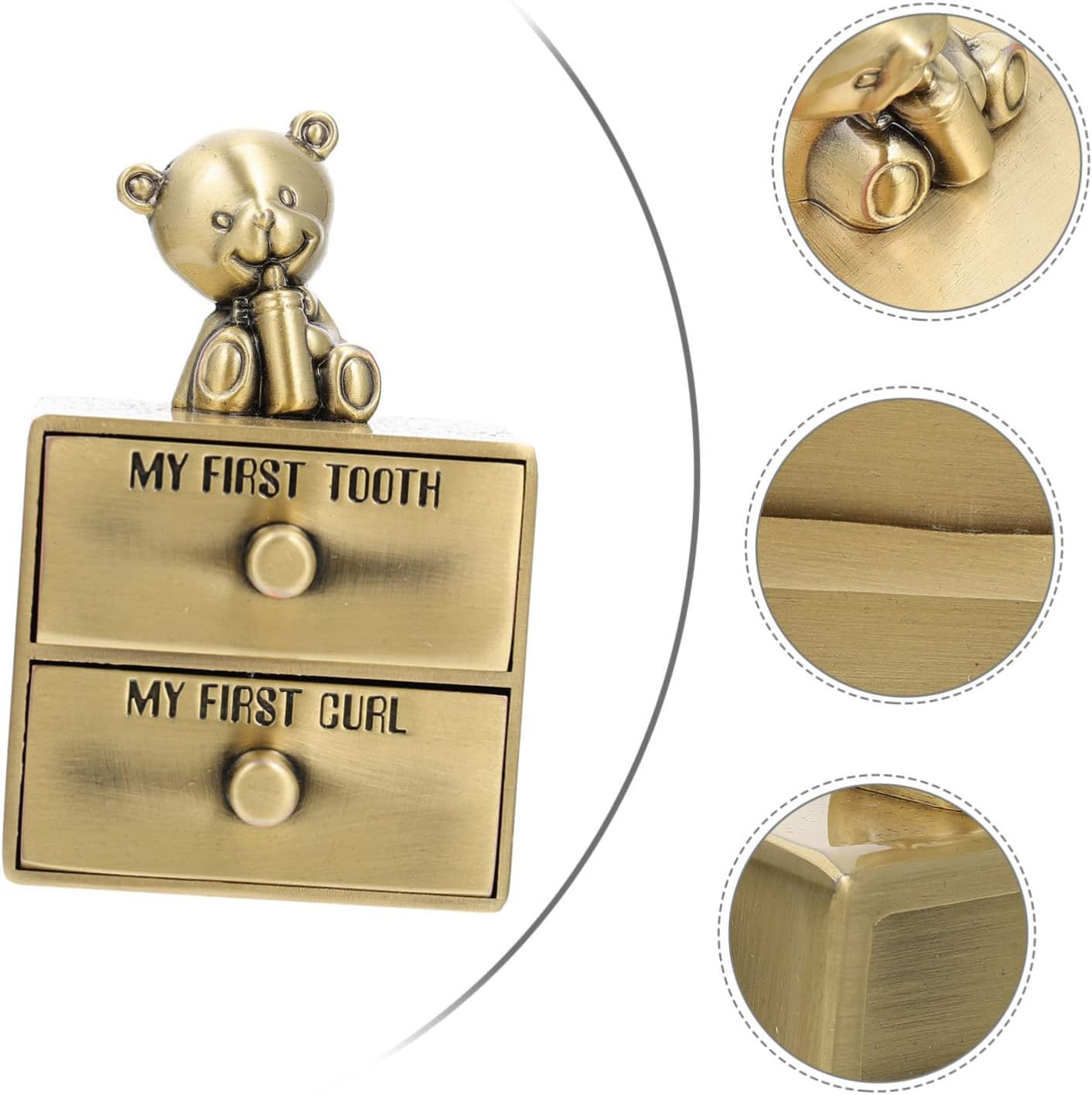 Baby Tooth Collection Box and Deciduous Teeth Storage Organizer for Infants Drawer-Style Keepsake Box in Vintage Green for Preserving and Childhood Memories image number 2