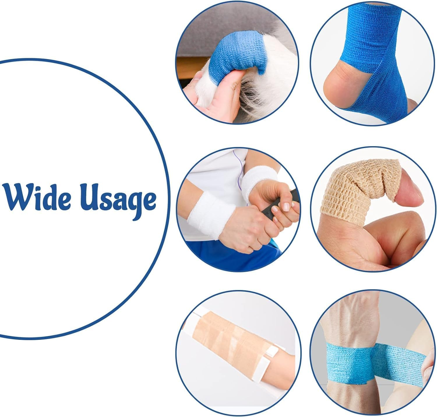 12 Rolls 5Cm*4.5M Elastic Bandage Self-Adhesive Wrap Cohesive Bandage Strong Elastic First Aid Tap Professional for Sports,Wrist,Ankle (Black)