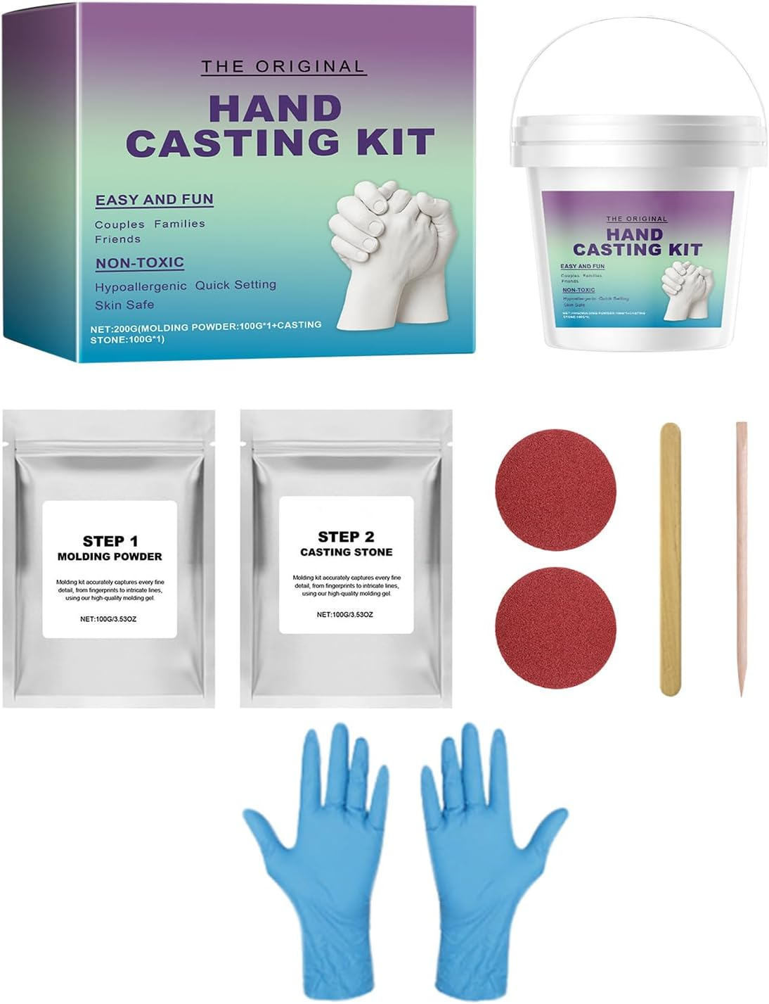 Gkgwuxf Hand Casting | Couples Sculpture Hand Molds Casting Kit - Handmade Craft Set with Gloves Keepsake Sculpture Mould for Women, Mom & Mothers Day