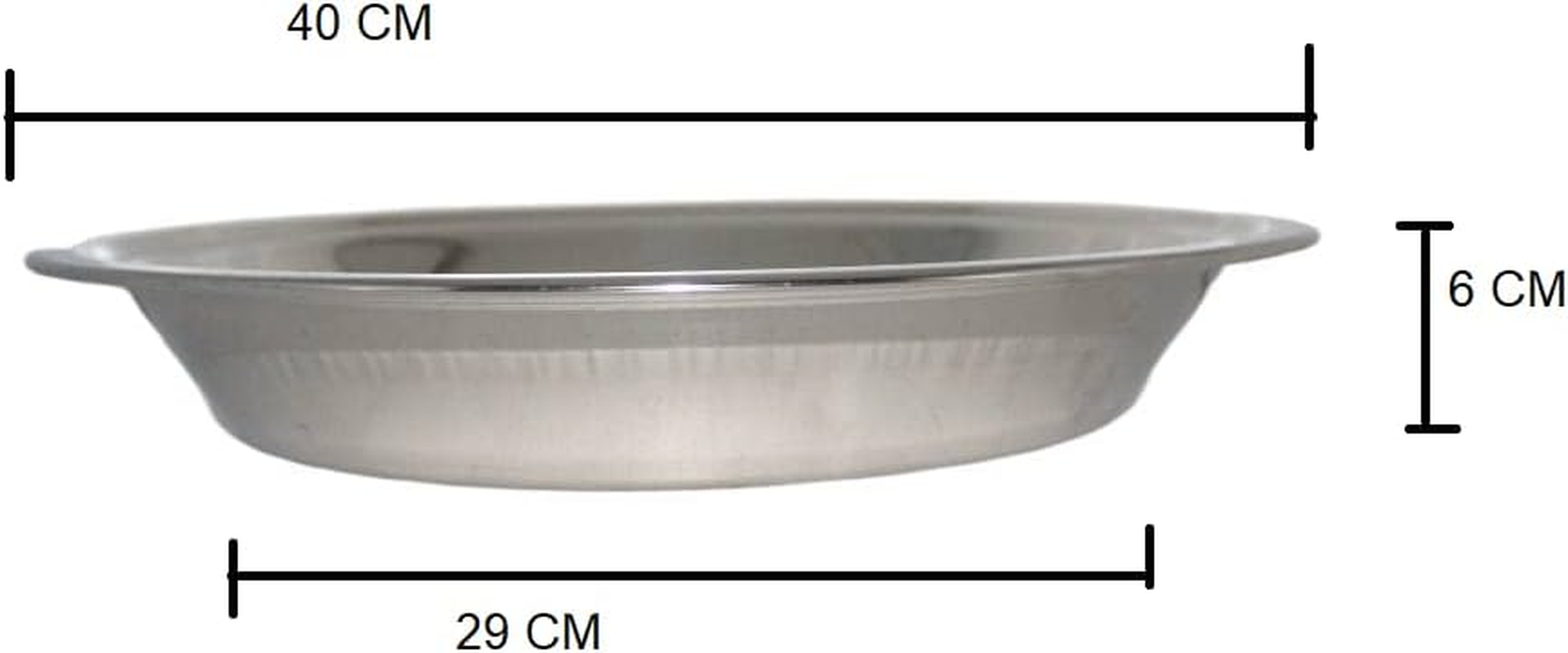 Stainless Steel Indian Parat Parant Pie Pan Dough Maker Dough Kneader Plate (L) image number 2