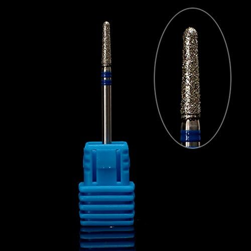 5Pcs Stainless Steel Nail Drill Bit Blue Cylinder Coated Carbide File Drill Bit Nail image number 3