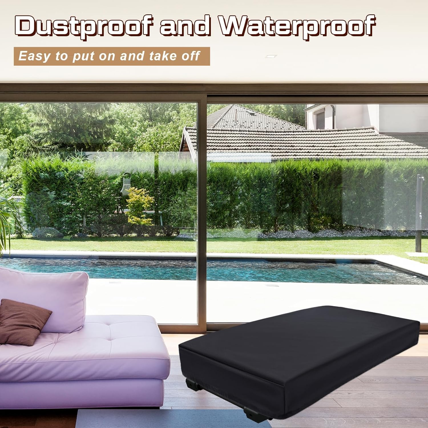 Windyun under Desk Treadmill Cover Dustproof Waterproof Walking Pad Cover Foldable Protective Cover for Home Walking Treadmill Indoor Office under Desk Running Machine, Black