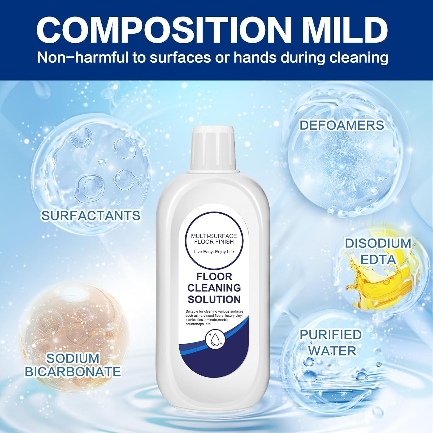 3 Bottle (1500 Ml) Floor Cleaning Solution Compatible with Tineco/Roborock Vacuum Mop, Cleaner Refill for All Mopping Robot Vacuums and Cordless Wet/Dry Mops (Original) image number 3