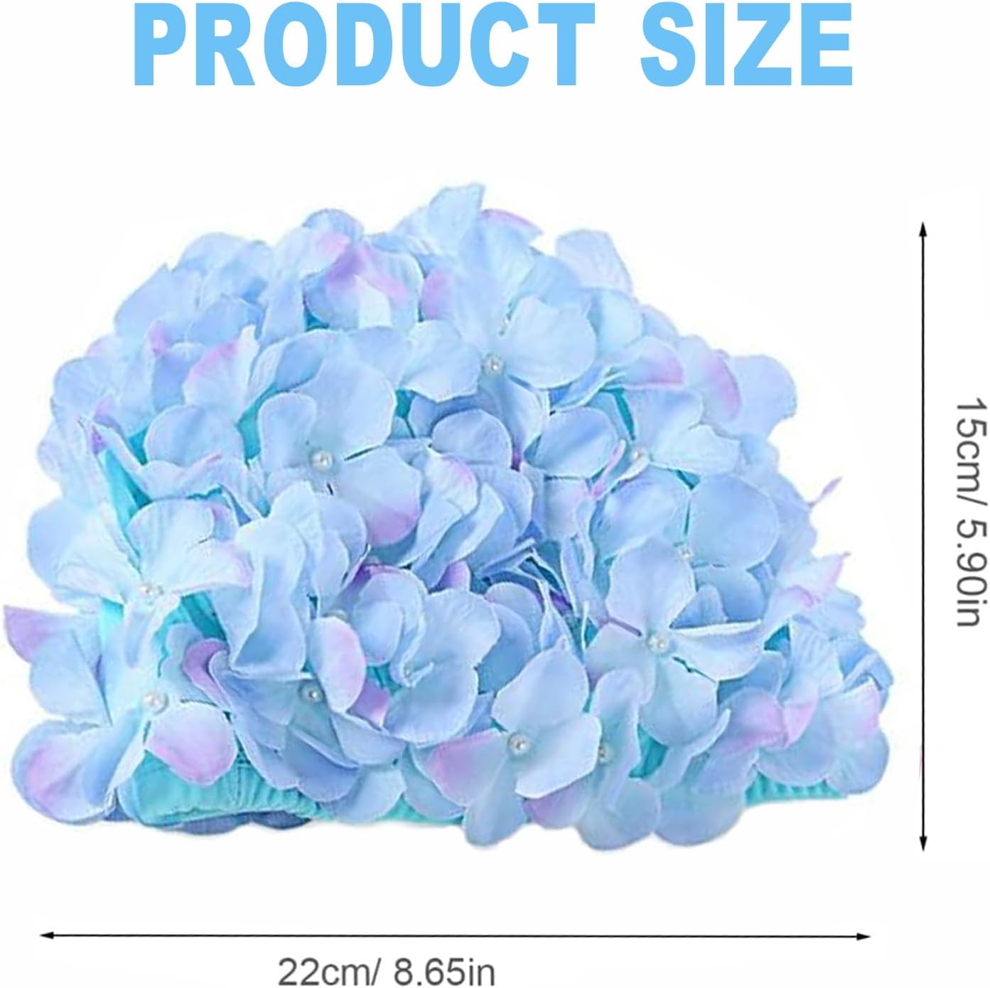 Vintage Swim Cap Floral Petal Retro Style Bathing Caps for Women Breathable Floral Swimming Hat Stylish Ear Protector for Girls Fashion Swim Cap for Swimming & Bathing Petal Design image number 3