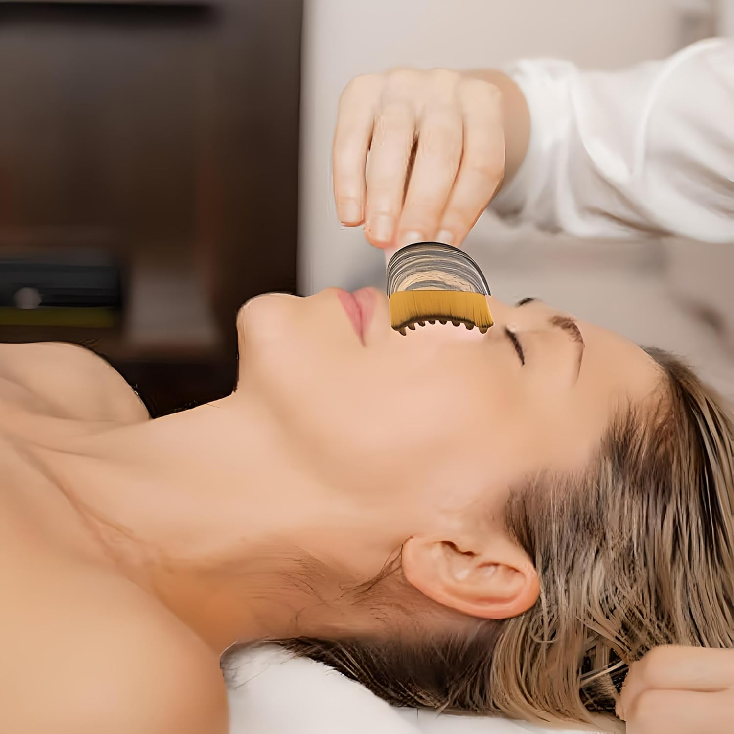 Lymphatic Contour Face Brush Facial Soft Dry Brushing Drainage Massager Tool image number 2