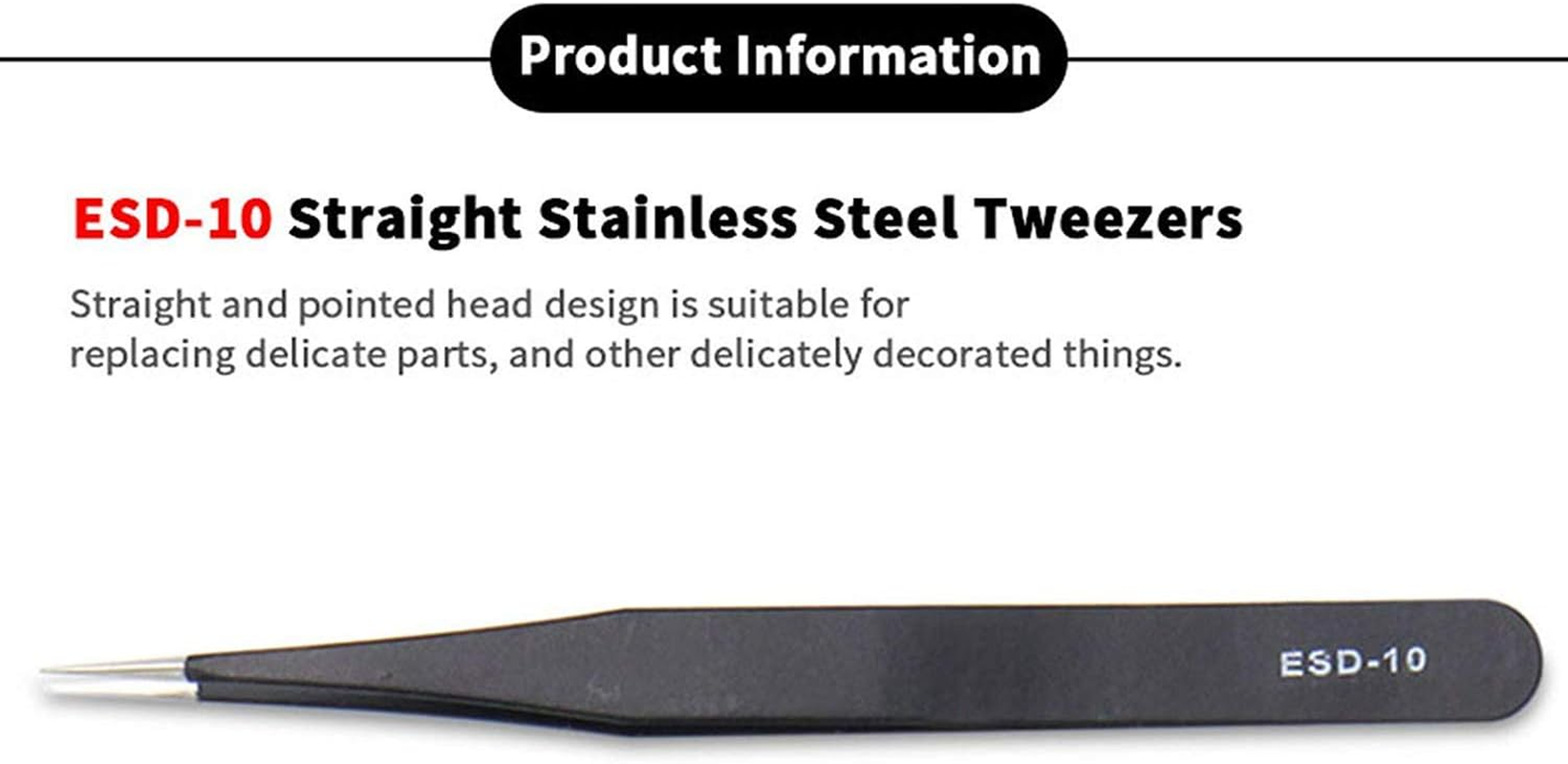 COMIART 2Pcs / Set Muti-Funtion Anti-Static Elbow and Straight Stainless Steel Tweezer Cake Plier Sugarcraft Tool for Kicthen Bakeware Decoration