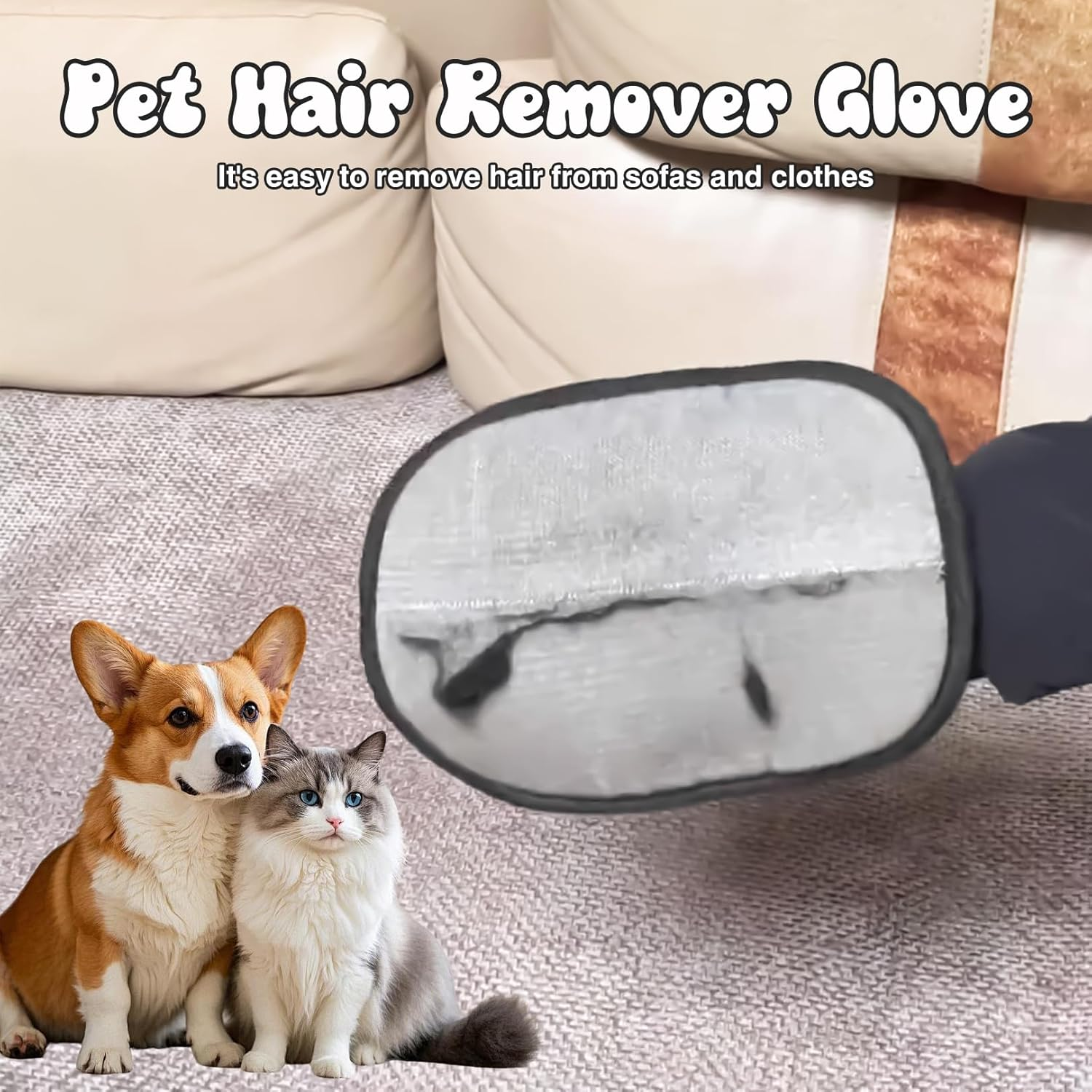 WANTUSHUI Pack of 2 Generic Fur Magnetic Gloves, Fur Magnet Fur Wonder Brush, Glove Pet Hair Removal, Pet Gloves, Cat Hair Remover Glove, Cat Hair Glove image number 1