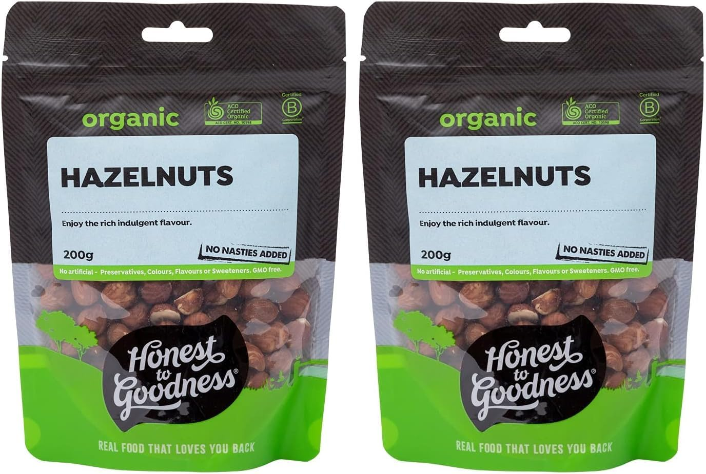 Honest to Goodness Organic Hazelnut Kernels, 200 Grams - a Luxurious Flavor and a Delightful Crunch! Famously Complementing Chocolate, Nutrient Dense and a Pantry Staple. image number 2