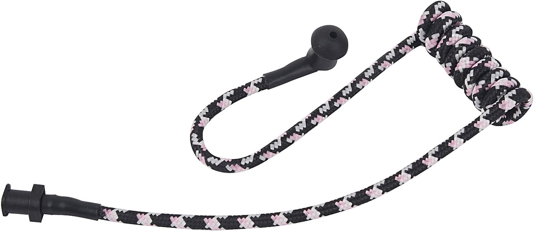 Braided Knitted Woven Fabric Fiber Coil Tube Replacement for Walkie Talkie Radio Acoustic Earpiece Headset (Pure Black)