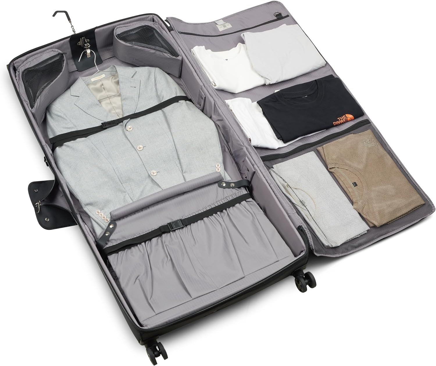 DELSEY Paris Luggage Helium DLX Garment Bag with Spinner Wheels, Black, 24 Inch, Black, 24 Inch, Helium DLX Garment Bag with Spinner Wheels image number 2