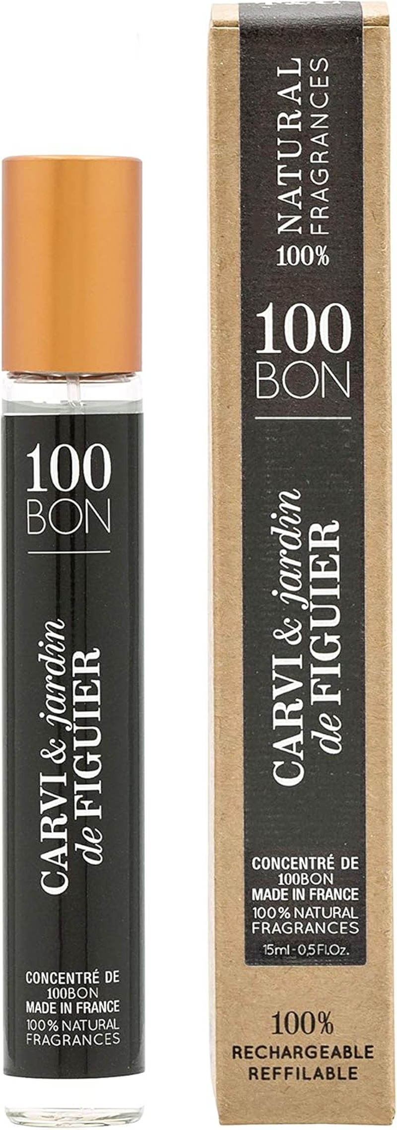 100 Bon Carvi & Jardin De Figuier by 100 Bon Mini Concentree De Parfum (Unisex Refillable) .5 Oz for Men