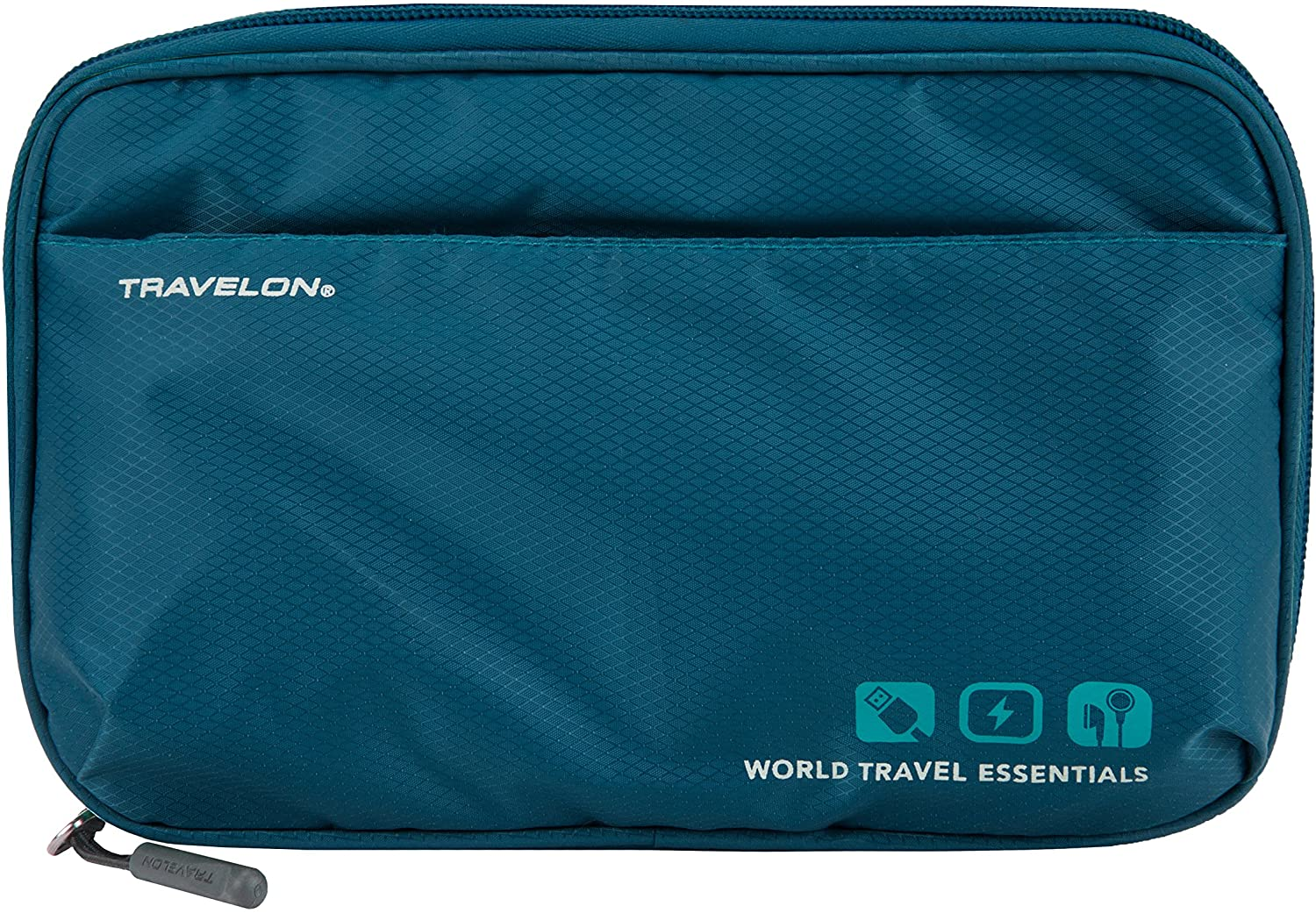 Travelon World Travel Essentials Tech Organizer, Peacock Teal, One Size, Travelon World Travel Essentials Tech Organizer image number 6