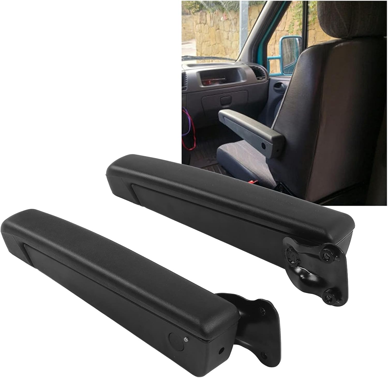 Car Arm Rest, Universal Black 2PCS Left Right Flexible Armrest Shock Absorption for Boats for Automobiles image number 6