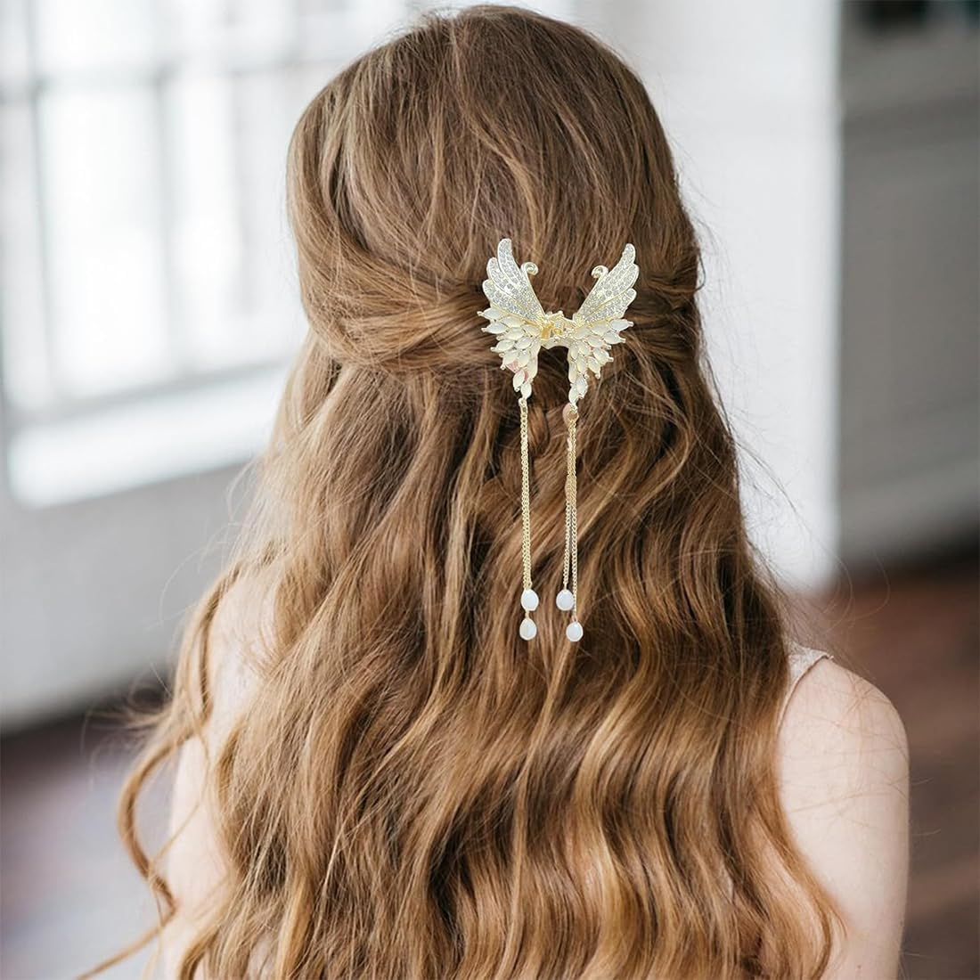 Bangbobi Butterfly Hair Accessories - Set of 3 Elegant Hair Clips with Metal and Pearls for Women and Girls - Hair Clip Butterfly Pearls Rhinestone