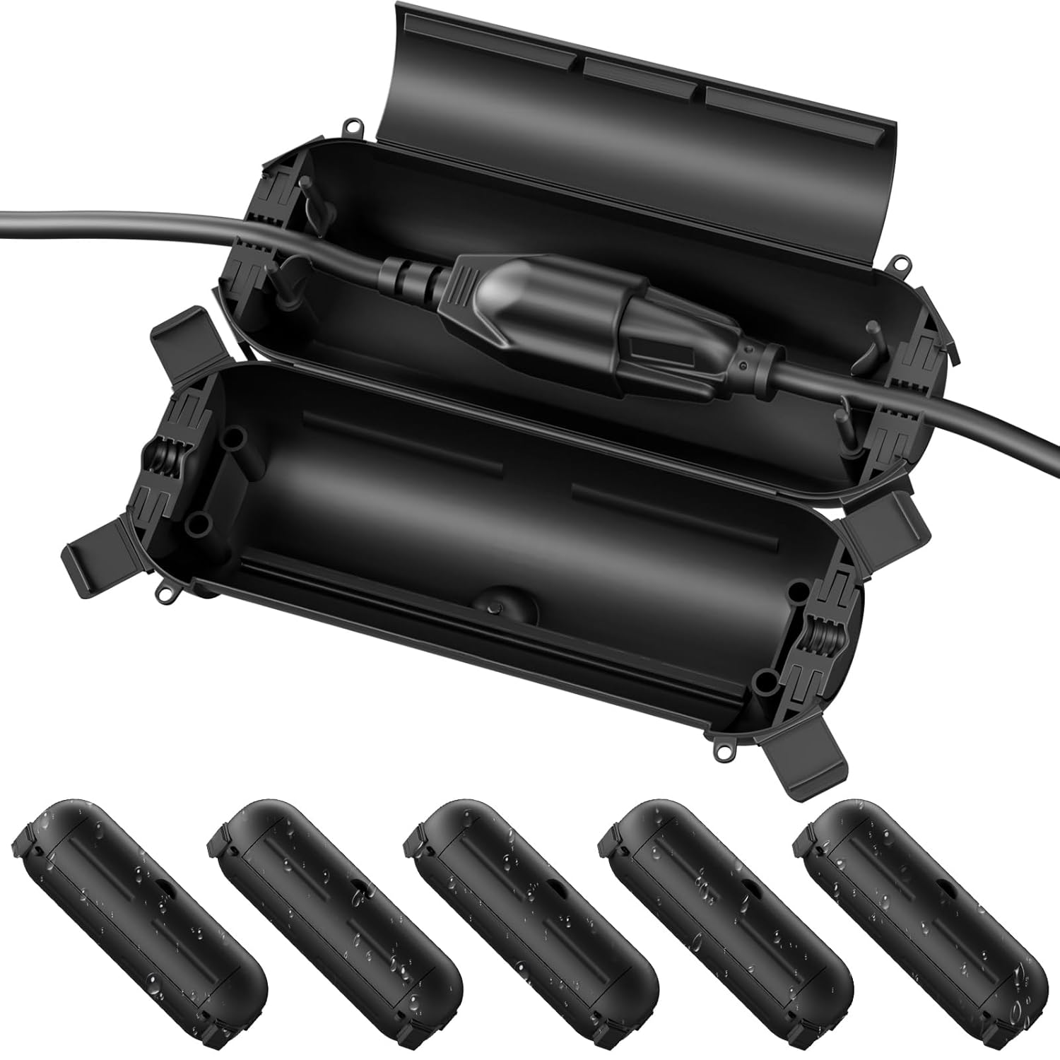 Flemoon [3 Pack] Outdoor Extension Cord Safety Cover with Waterproof Seal, Weatherproof Electrical Connection Box for Outdoor Outlet, Plug, Socket, Halloween, Christmas Holiday Decoration Light, White