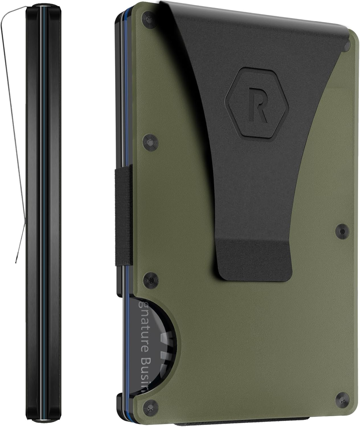 The Ridge Wallet for Men, Slim Wallet for Men - Thin as a Rail, Minimalist Aesthetics, Holds up to 12 Cards, RFID Safe, Titanium Wallet with Money Clip (Burnt Titanium)