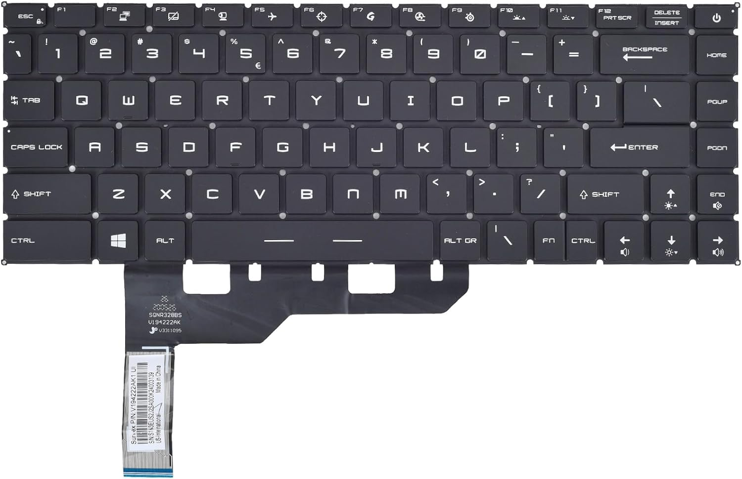 Replacement Keyboard for MSI GS66 Stealth 10SD 10SF 11UH 12UH GE66 Raider 10SF & MSI GP66 MS-1542 Stealth 15M Series Laptop, MSI GS66 Stealth with Per-Key RGB Backlit Keyboard US Layout
