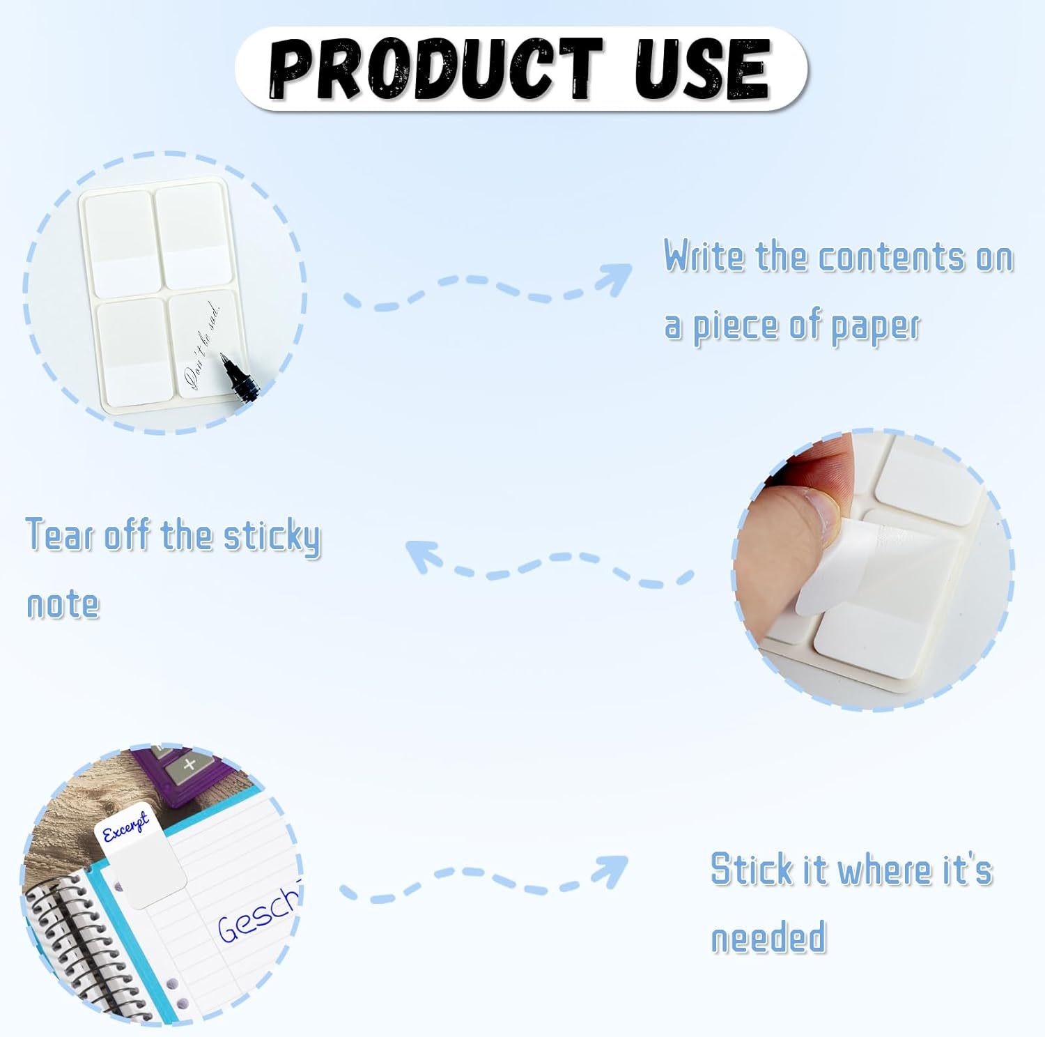 640 Pieces Sticky Index Tabs, 1.5 X 1 Inch Index Tabs Page Repositionable and Writable Book Sticky Tabs Page Tabs Index Tabs for Binder, Book, Paper, Note, Filer Folder, Document (White) image number 2