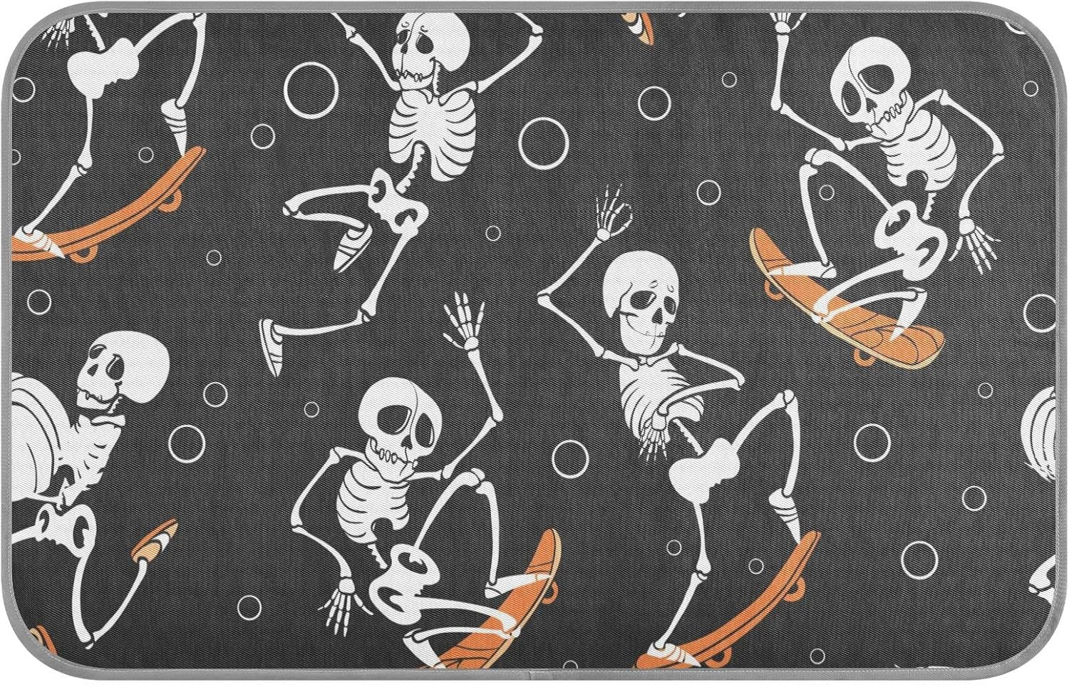 AIXIWAWA Skateboard Skulls Pet Cooling Mat for Cats Dogs Print, Summer Self Cooling and Sleeping Pad Small Size Non Toxic