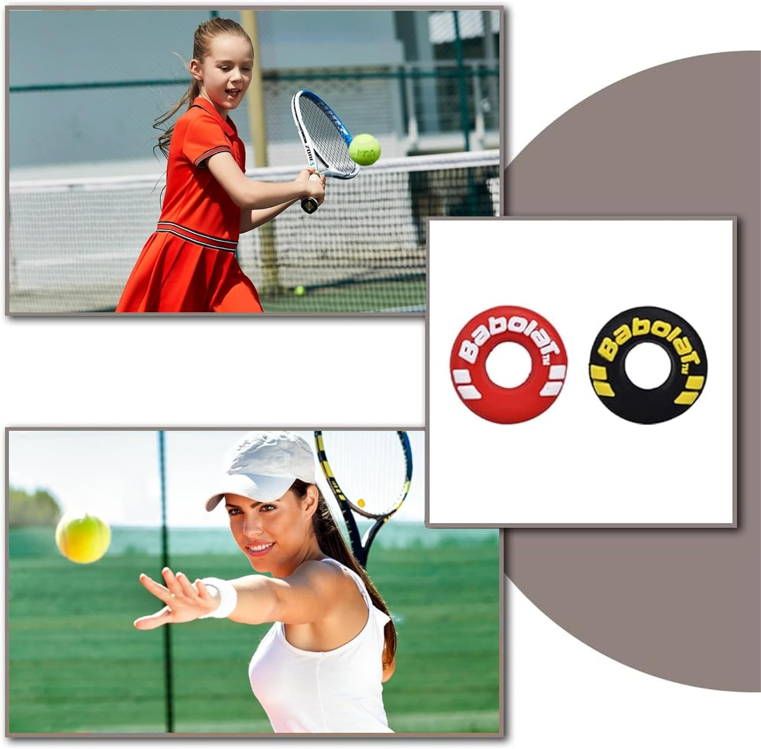 LZGOPE 4PCS Tennis Racket Vibration Dampeners, Tire Shaped Racket Shock Absorbers, Rubber Tennis Racket Shock Absorbers, Shock Absorbing Tennis Racket Shock Absorbers for Tennis Training and Matches image number 4