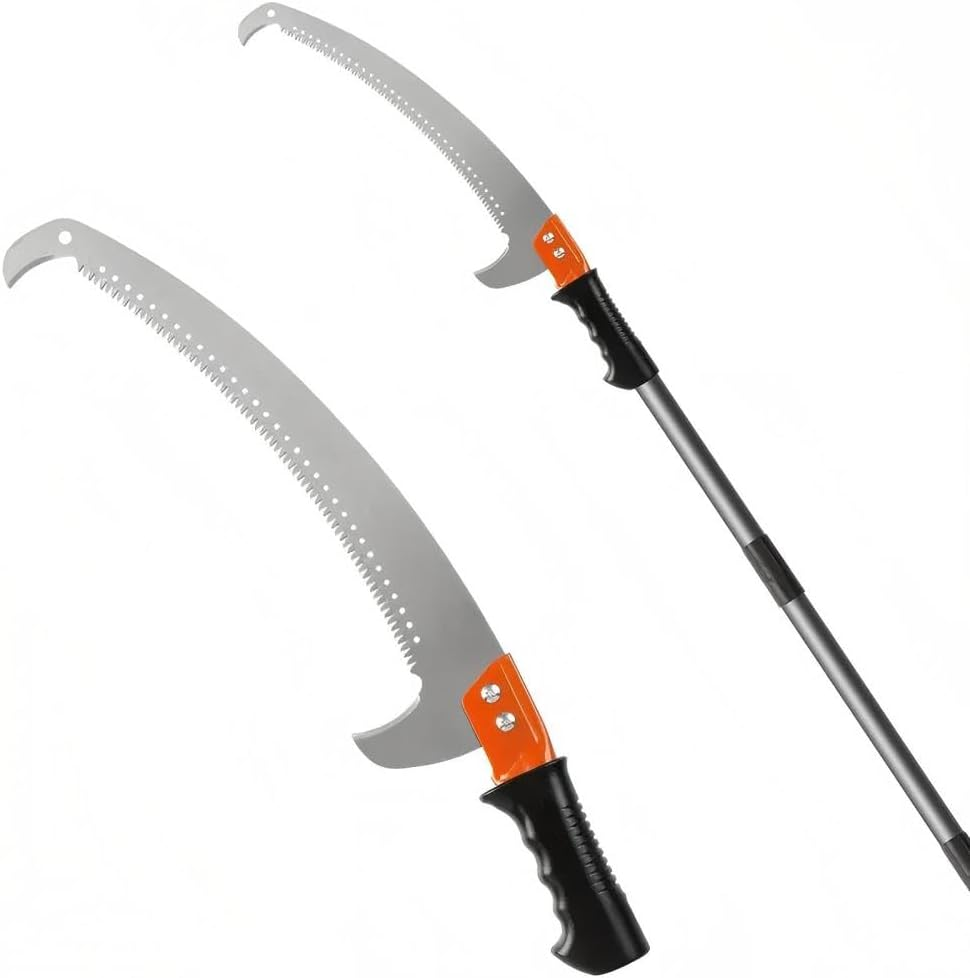 Pruning Saw, 4.3M Lightweight Manual Pole Pruner with Stainless Steel Blade - Effortless Tree Trimming & Branch Cutting for Forestry, Garden, Patio | Ergonomic Handle, Robust Construction (430Cm)